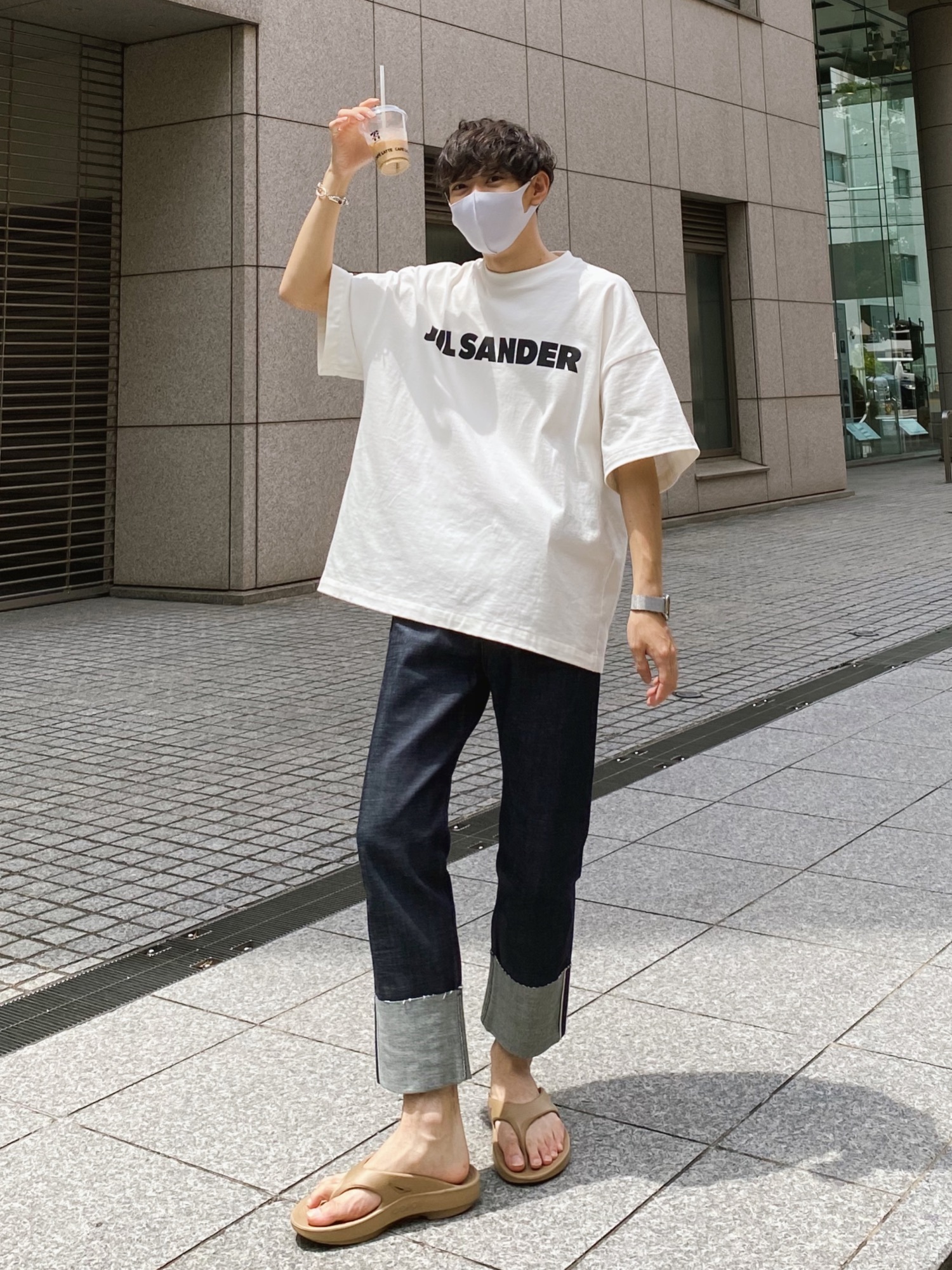 JilSande【新品】JIL SANDER　ロゴ プリント ロングTシャツ ブラック Sサイズ