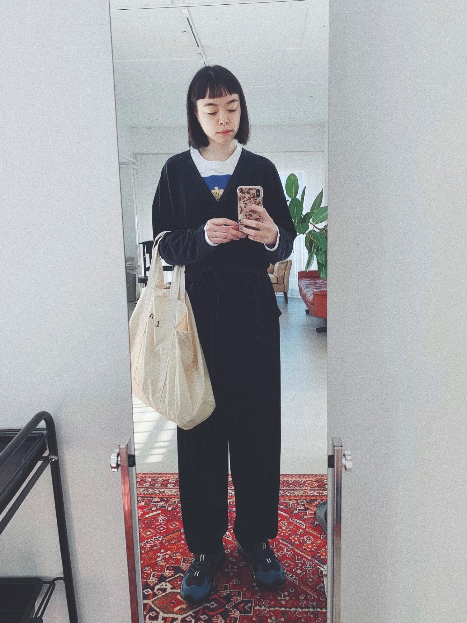 ジャーナルスタンダード ラックス ベロア オールインワン サロペット ブラック JOURNAL STANDARD LUXE（ジャーナルスタンダード ラックス）の「ベロア