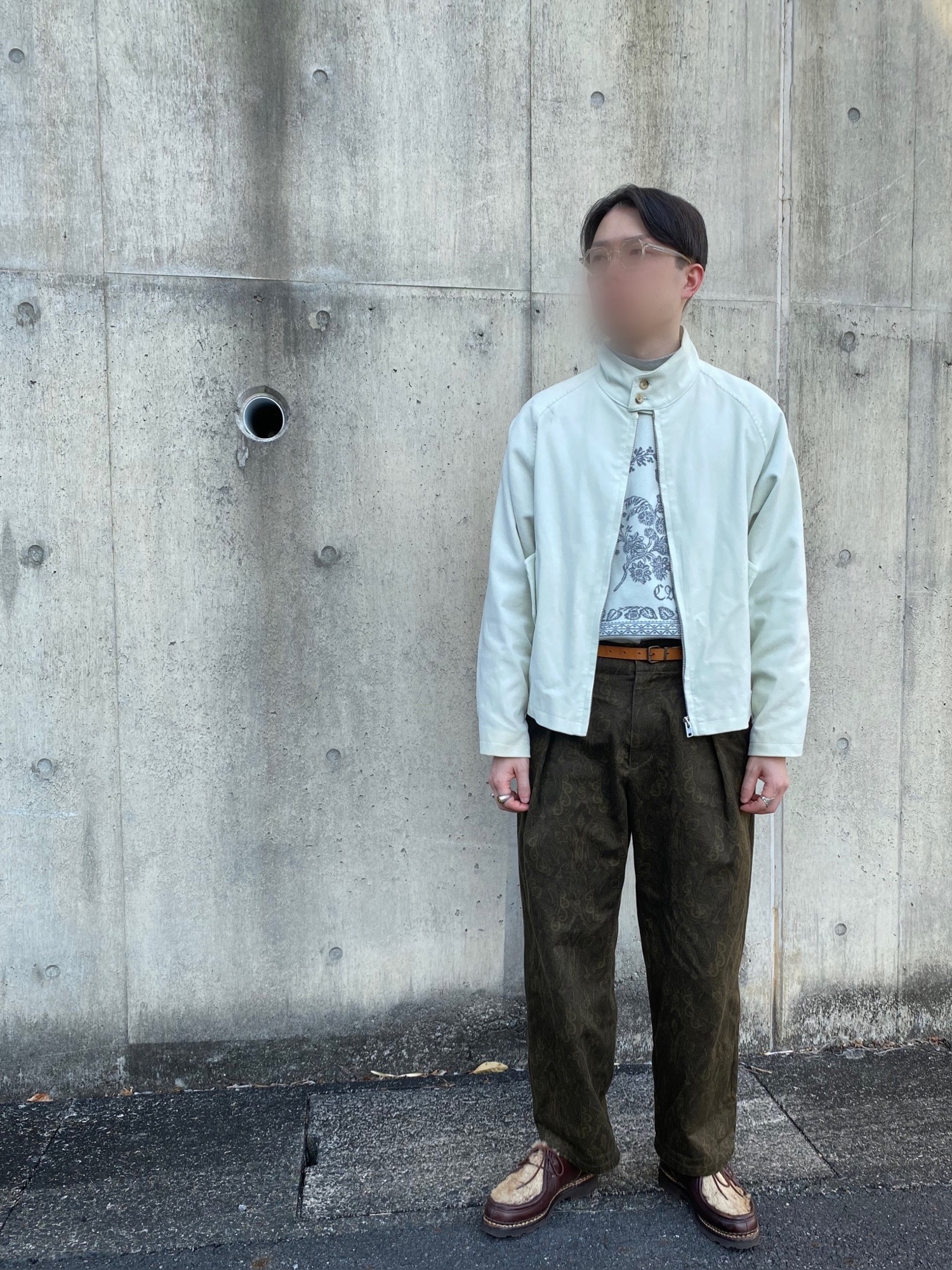 caban（キャバン）の「□コットンカシミヤ フラワージャカードプル 