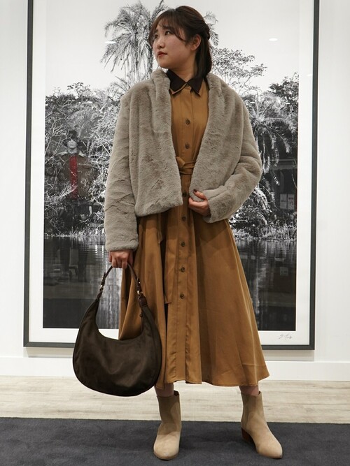 650y*美品 バナナリパブリック エコファー テディベア コート BANANA