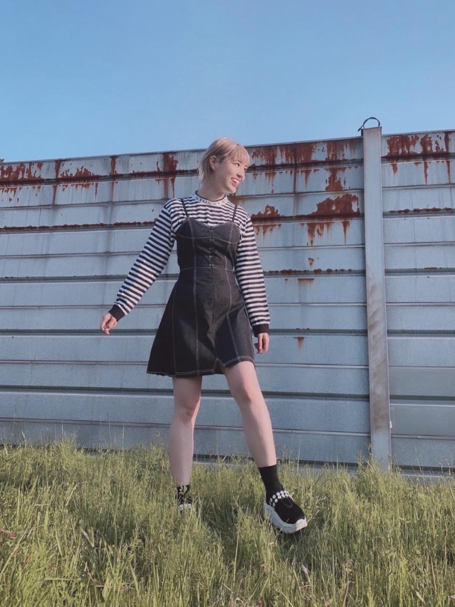 lilLilly（リルリリー）の「デニムキャミワンピ－ス（ワンピース