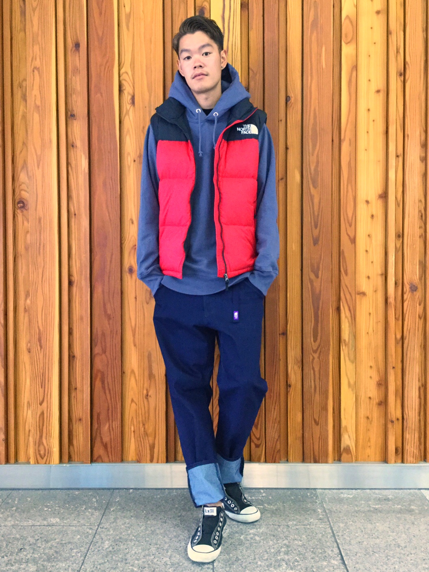 ノースフェイス ダウンベスト オレンジ赤　メンズ 楽天市場】ダウンベスト ノースフェイス（カラーレッド）（トップス