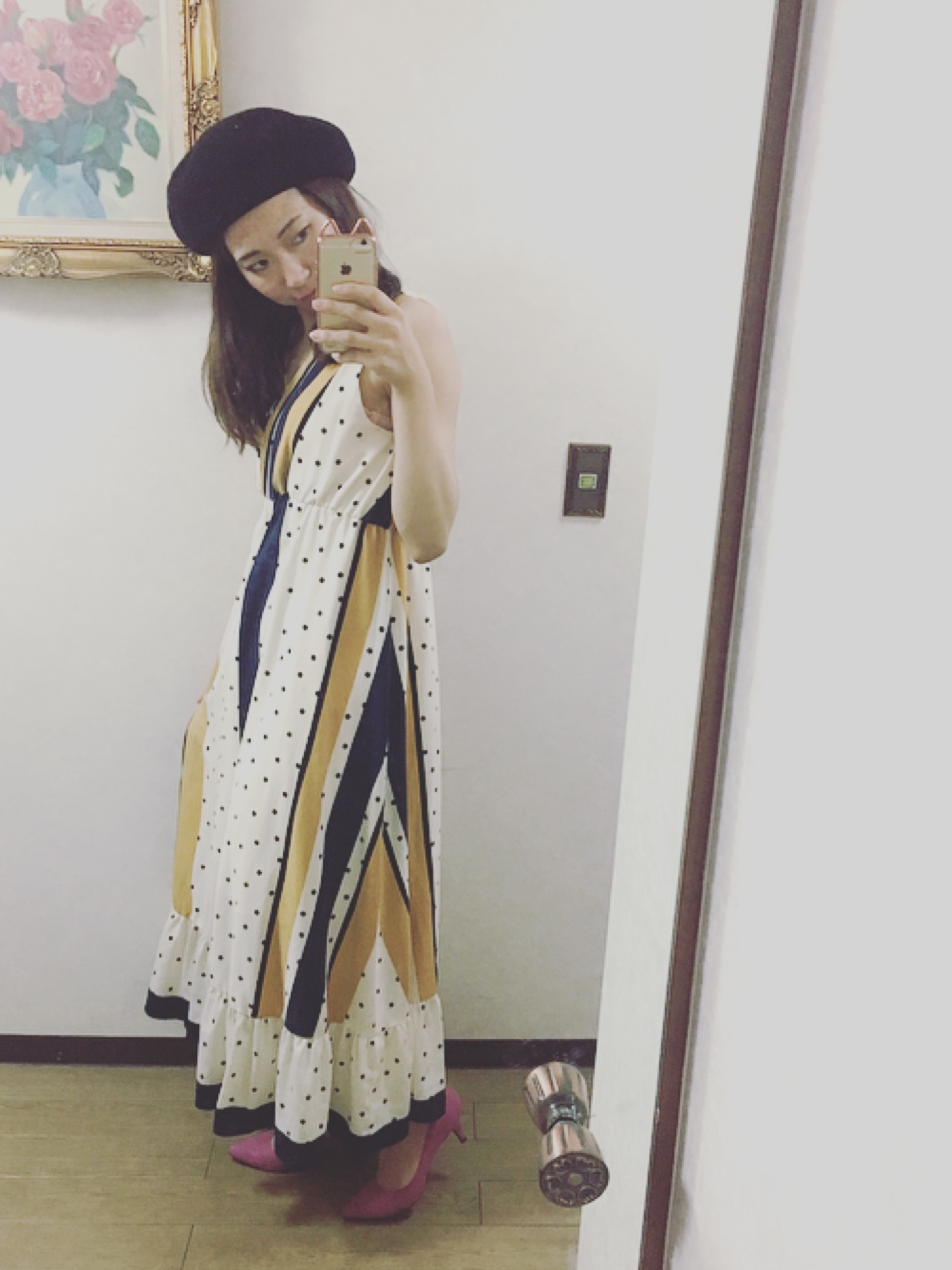 ECLIN(エクラン)の「ラインドットカシュクールワンピース ECLIN(エクラン)の「ラインドットカシュクールワンピース