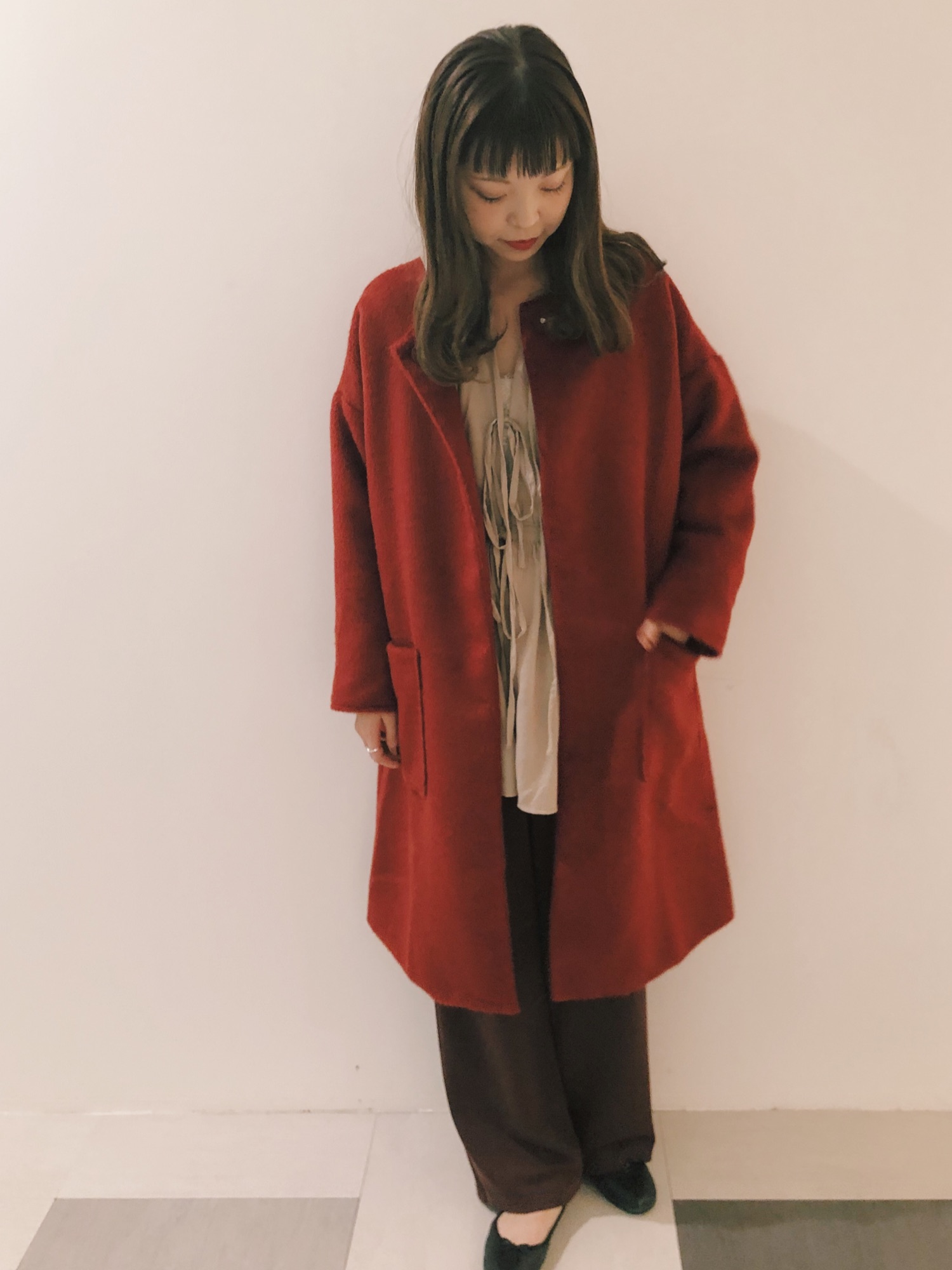 mystic（ミスティック）の「シャギーノーカラーコート（ノーカラー 