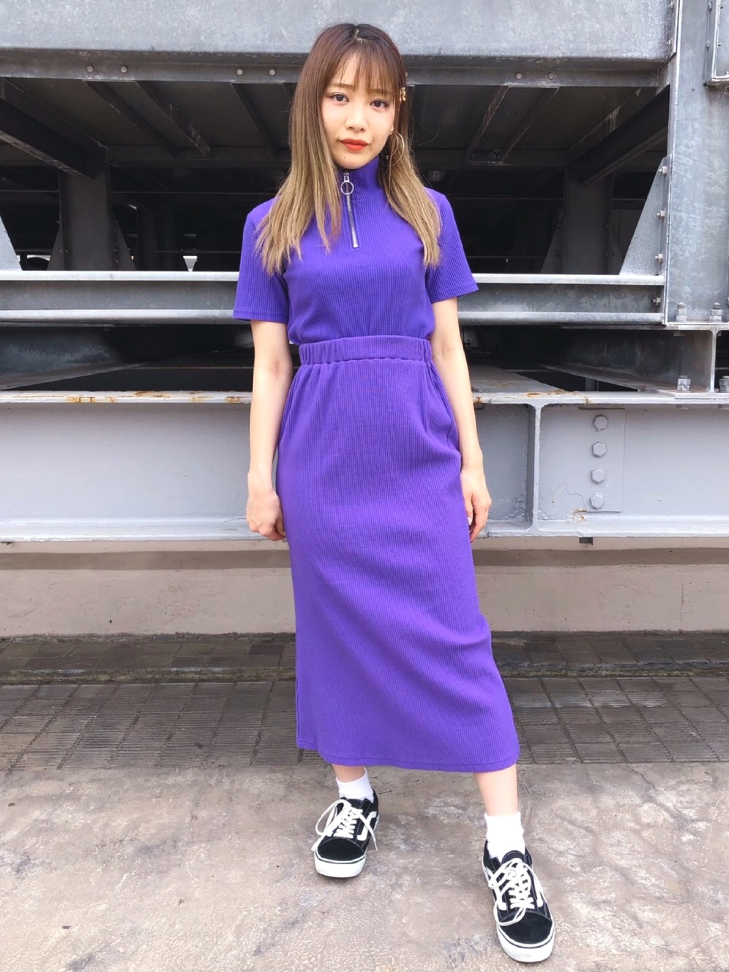 PUNYUS（プニュズ）の「ハーフZIPリブトップス（Tシャツ/カットソー