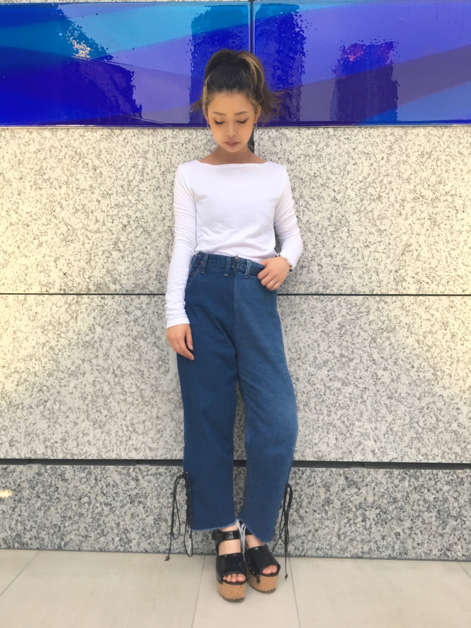 レースデニムパンツ 20170524182738442.jpg