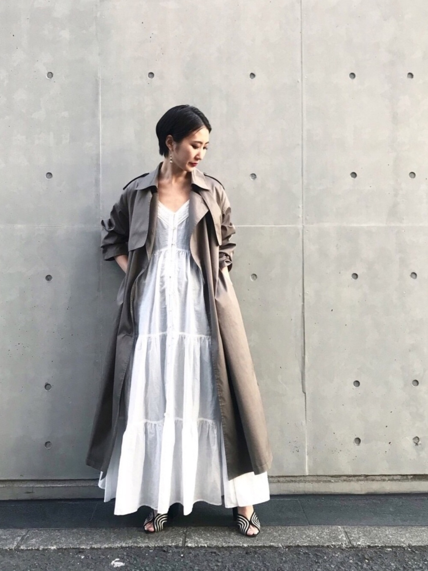 メゾンドリーファー♡ドレス トレンチコート ベージュ 梨花 MAISON DE