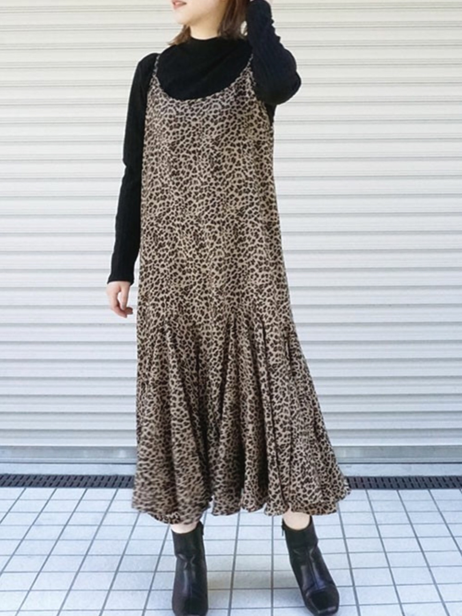 LAVEANGE（ラビアンジェ）の「レオパード キャミワンピース