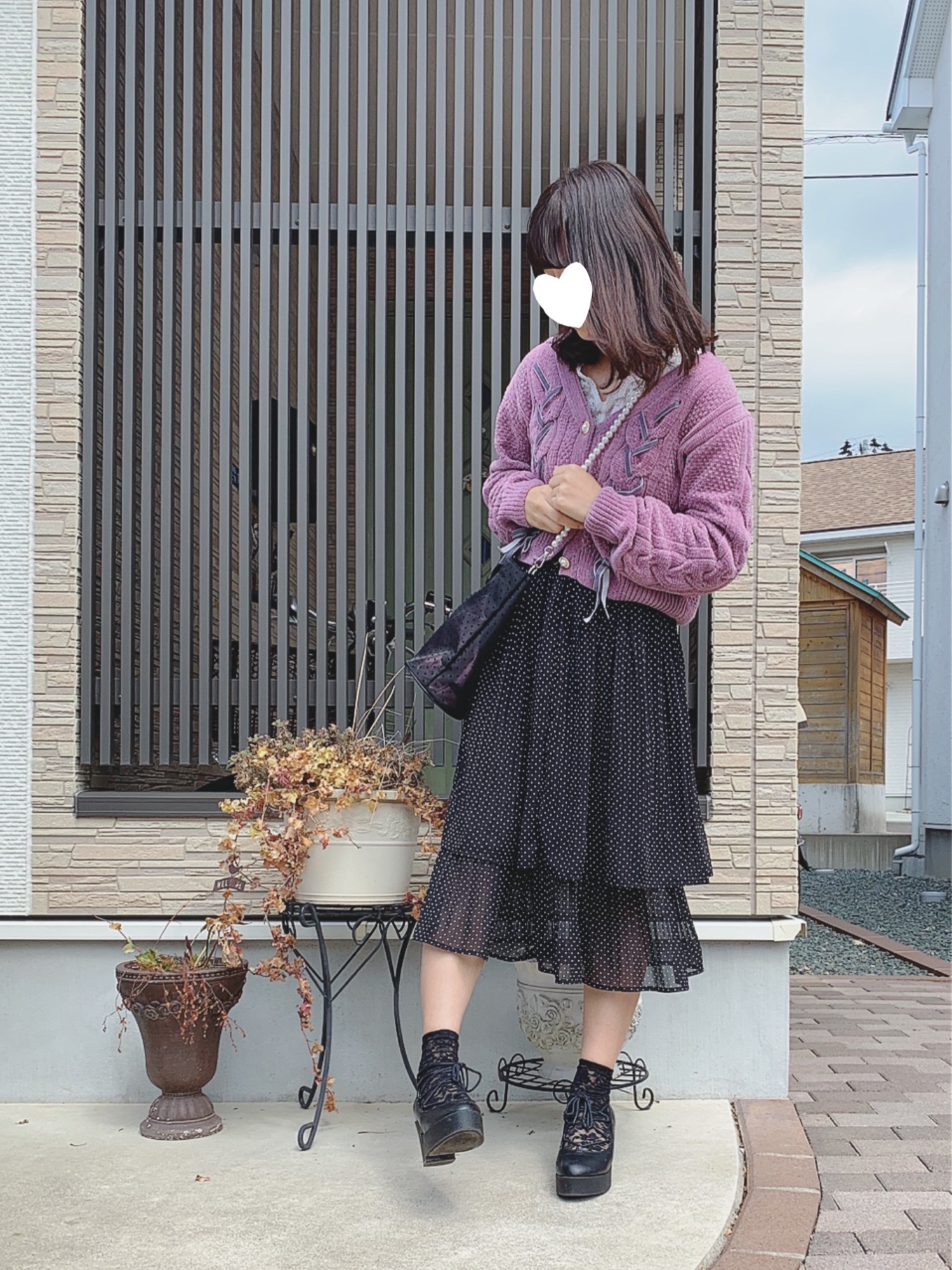 axes femme（アクシーズファム）の「モールヤーンニットカーデ