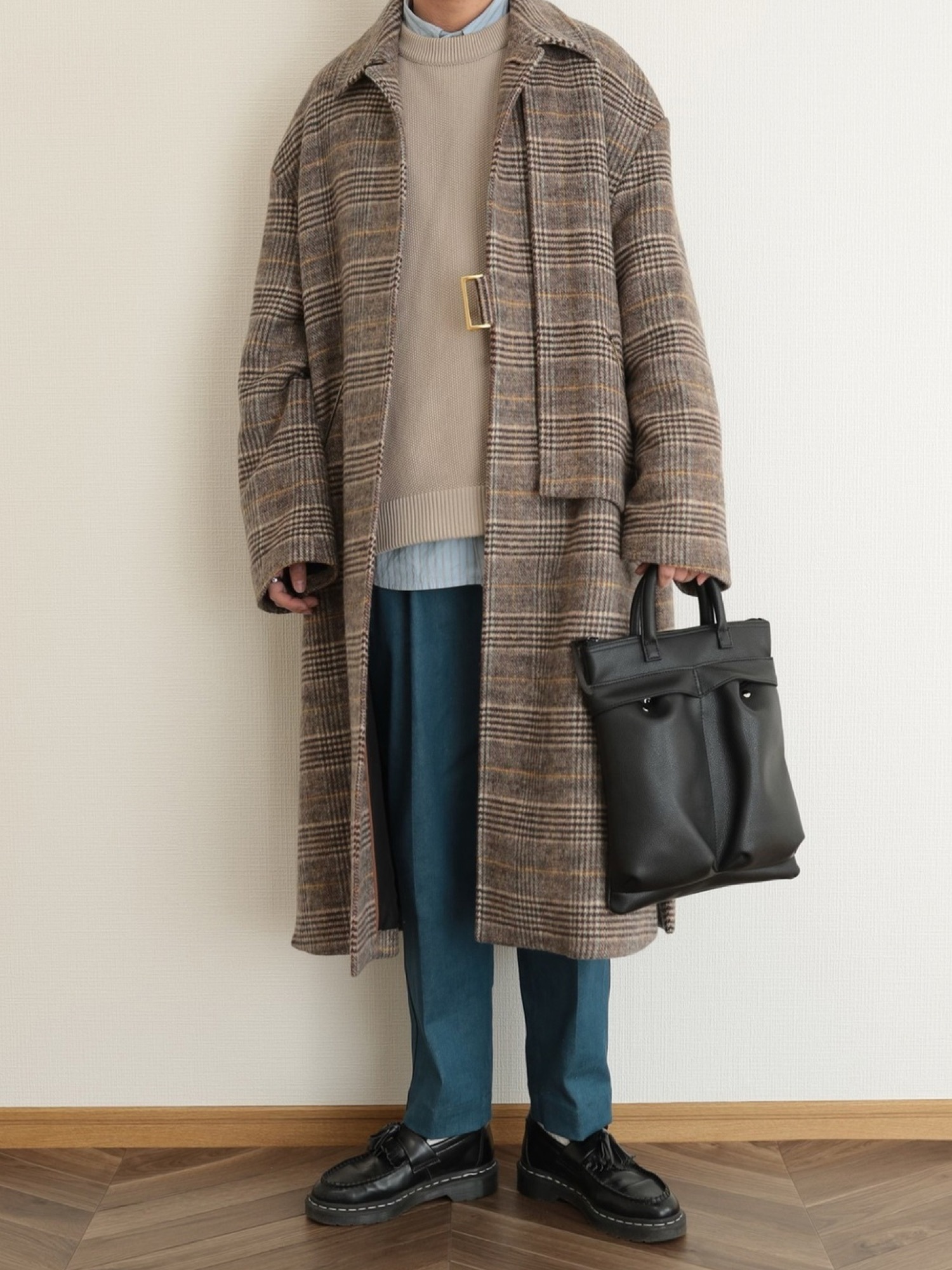 CULLNI 2019秋冬 グレンチェックステンカラーコート CULLNI（クルニ）の「2019秋冬 グレンチェックステンカラーコート