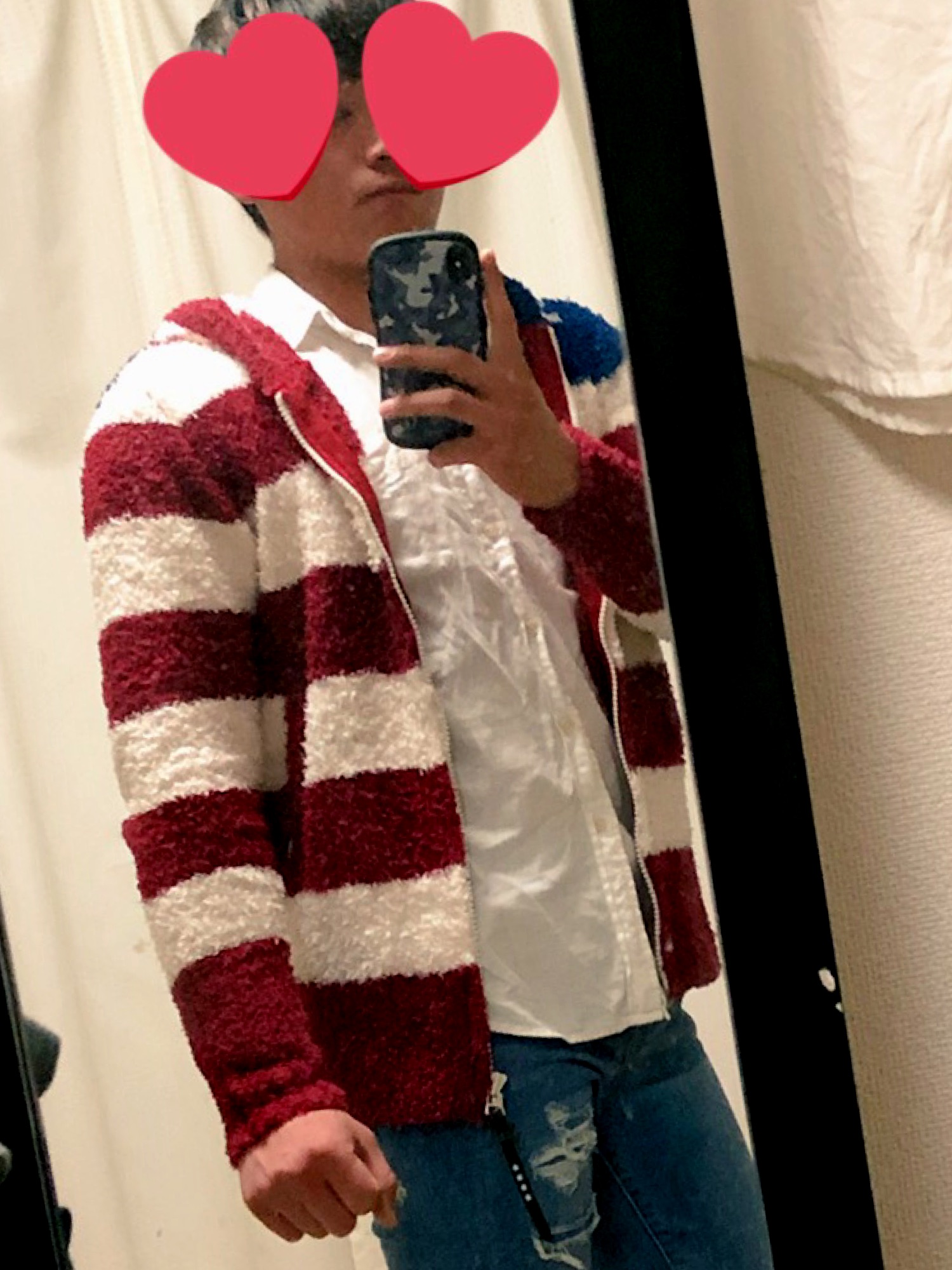 TMT（ティーエムティー）の「SHAGGY BOA US FLAG KNIT PARKA（パーカー