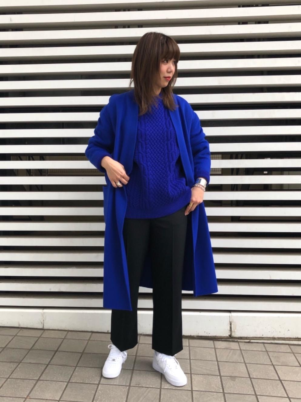 ユナイテッドアローズ　UBCS リバー スタンドVノーカラー　コート　ブルー ユナイテッドアローズ UBCS リバー スタンドVノーカラー コート