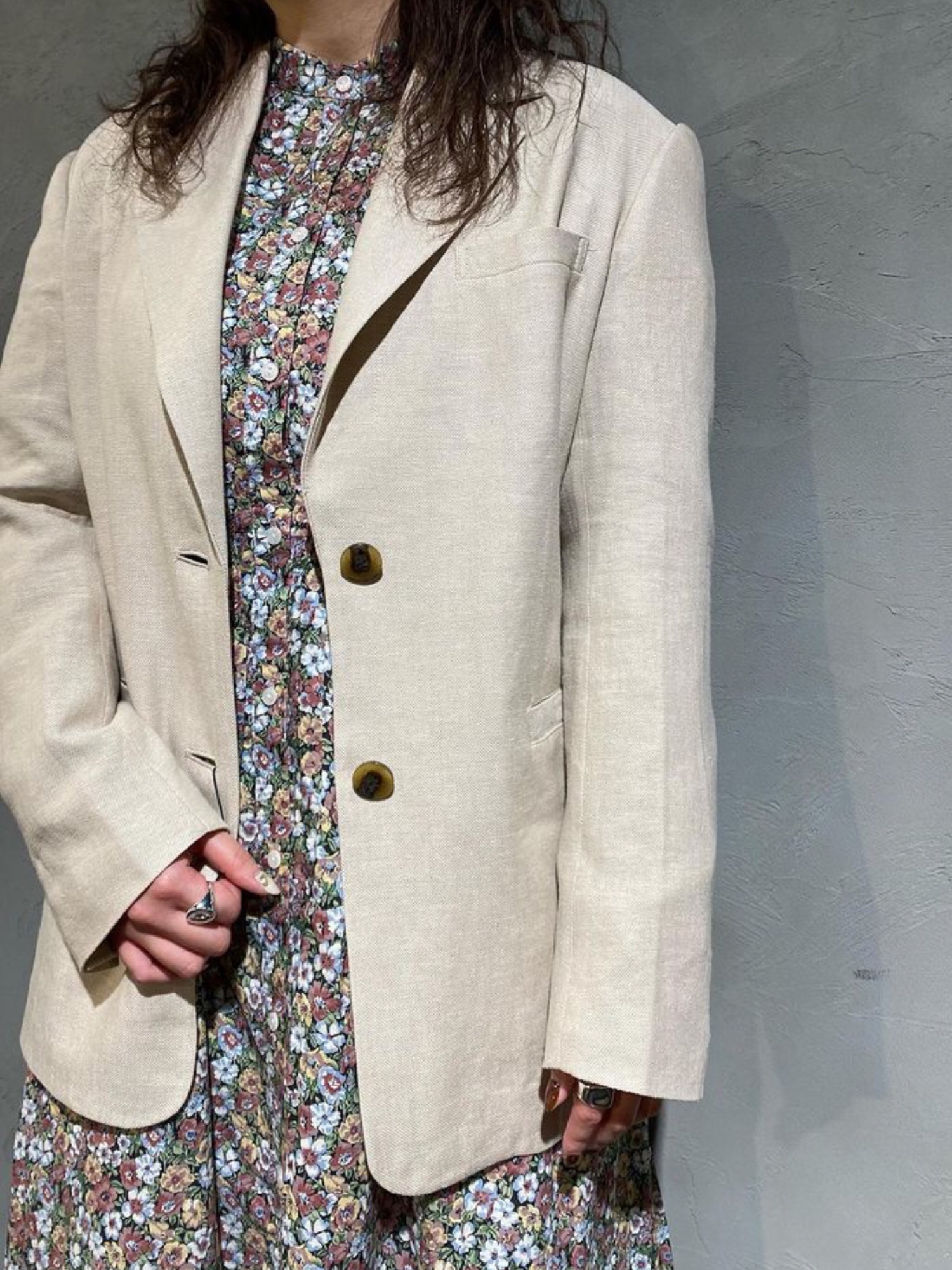 SLY（スライ）の「GRAINS/LINEN JK リネン ジャケット（テーラード 