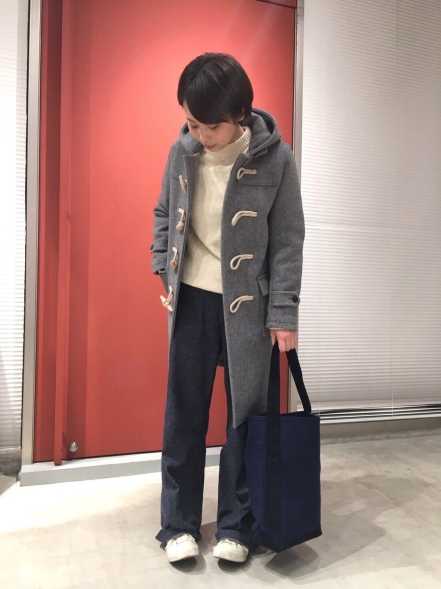 AURALEE グレー ダッフルコート AURALEEのダッフルコート（グレー系）を使った人気ファッション