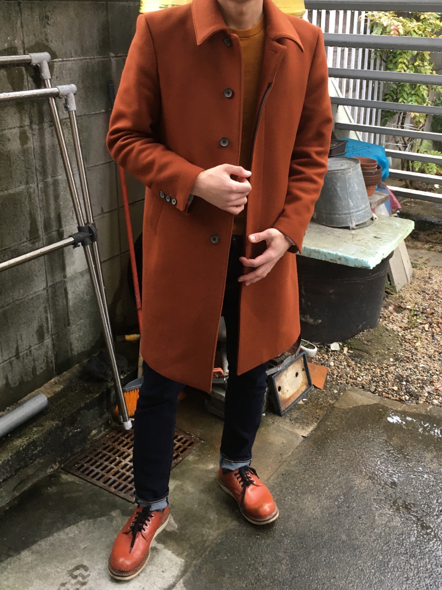 ユニクロマン｜UNITED TOKYOのステンカラーコートを使った 