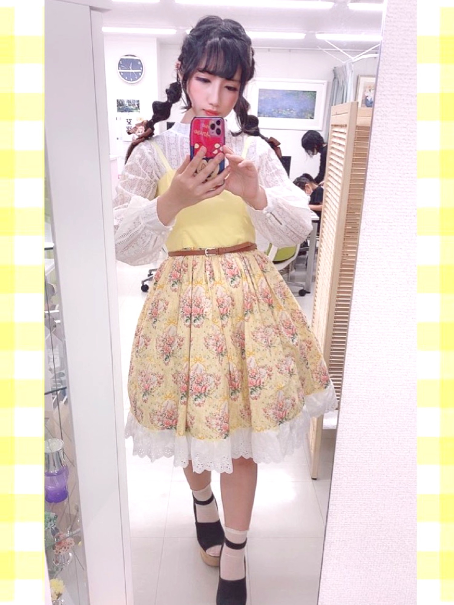 ロマンティック✭ロリータジャンパースカート★お出かけ、女子会コーデに最適 ジャンパースカート（イエロー系）を使った「ロリータ」の人気