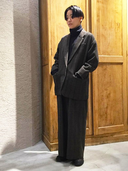 rukkilill（ルッキリル）の「ヘリンボーンチェック ジャケット 