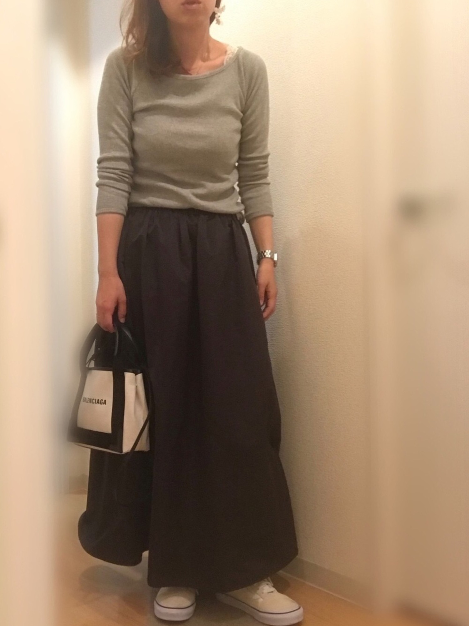 【美品】 プラージュ Satin ギャザースカート ロングスカート satin glace スカート（ロング・マキシ丈スカート）｜Plage