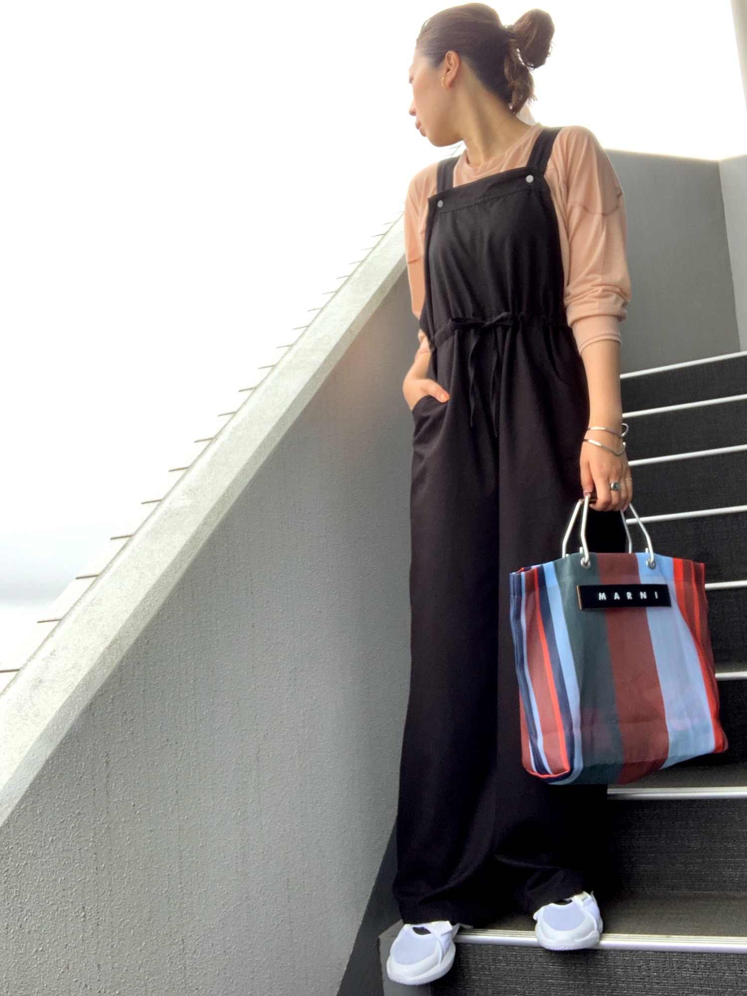 CLANE（クラネ）の「LOOSE SALOPETTE PANTS（サロペット 