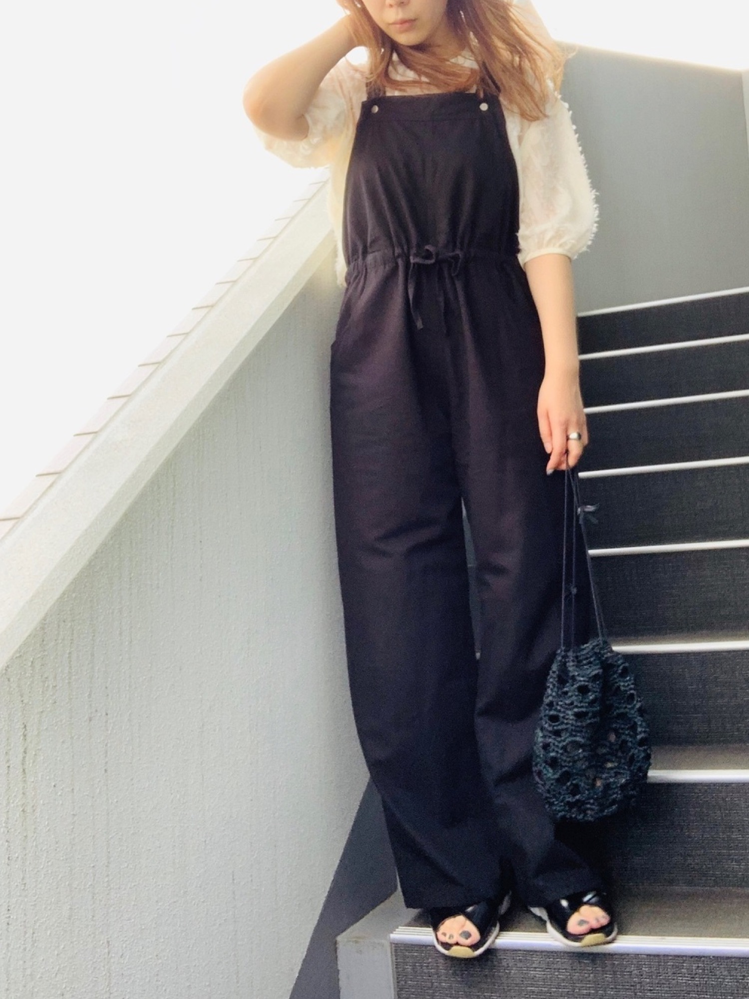CLANE（クラネ）の「LOOSE SALOPETTE PANTS（サロペット 