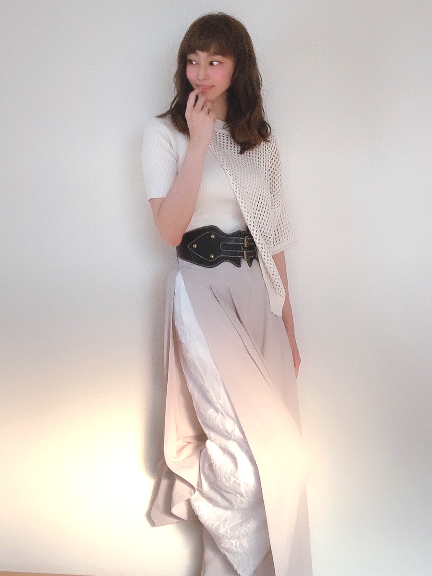 ニット/セーター mesh layered knit tops AMERI Ameri（アメリ）の「MESH LAYERED KNIT TOP（ニット/セーター）」 - WEAR