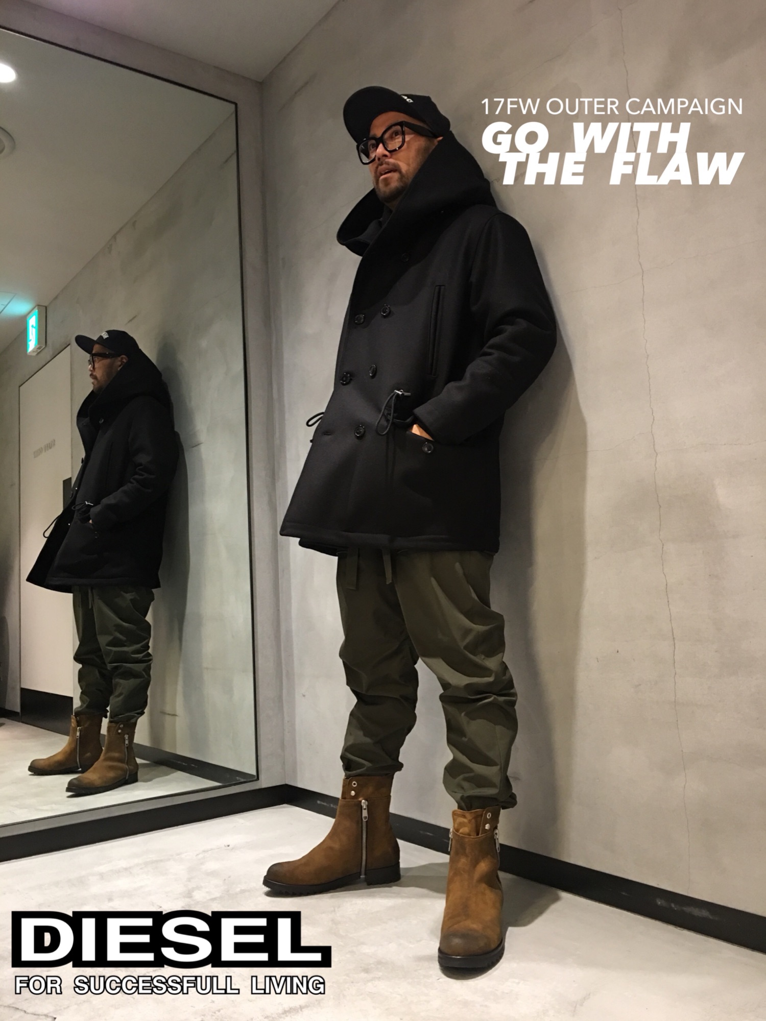 DIESEL BLACK GOLDのピーコートを使ったメンズ人気ファッション