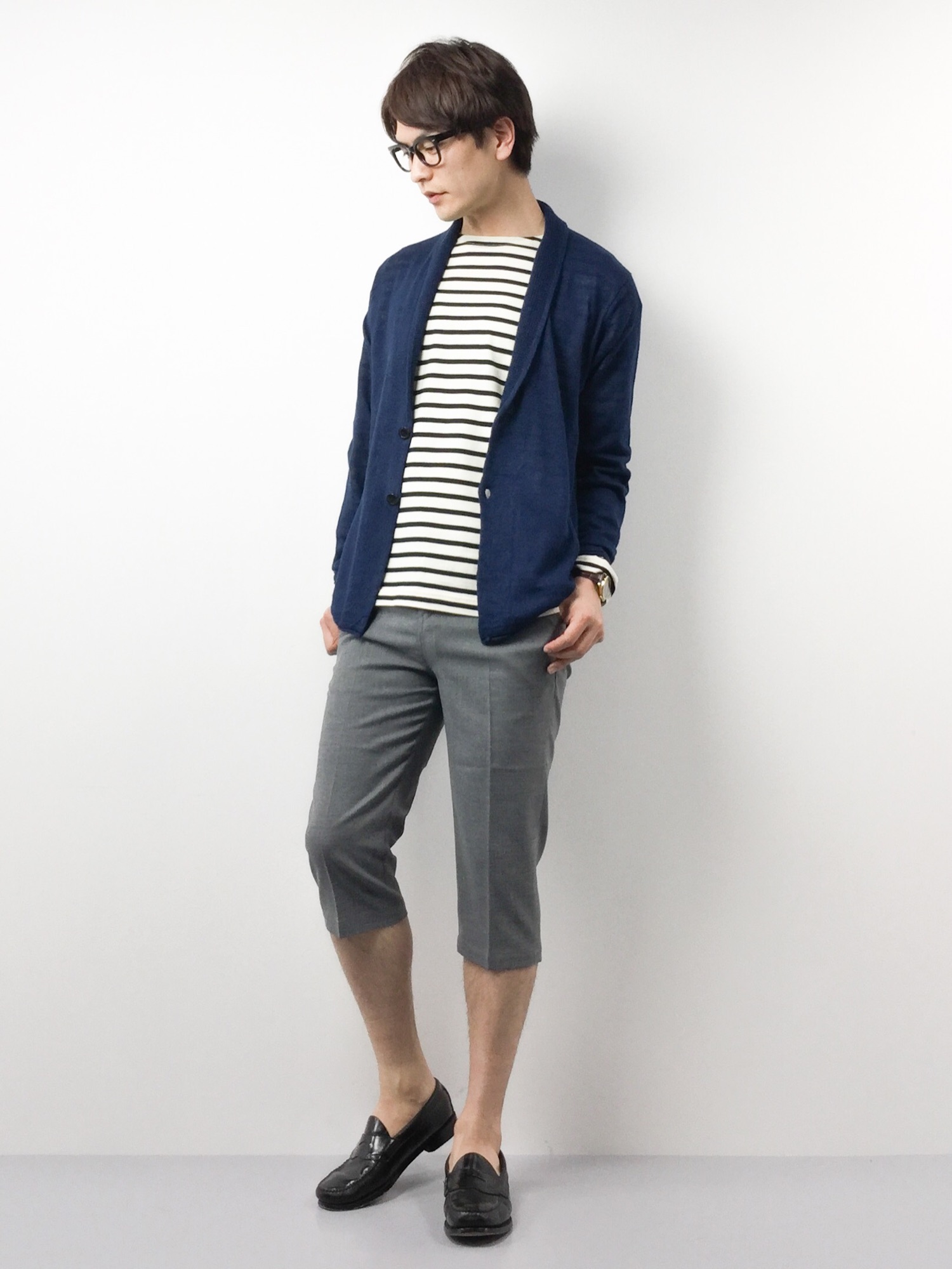 BEAMS / リネン ショールカラー カーディガンを使った人気ファッション 