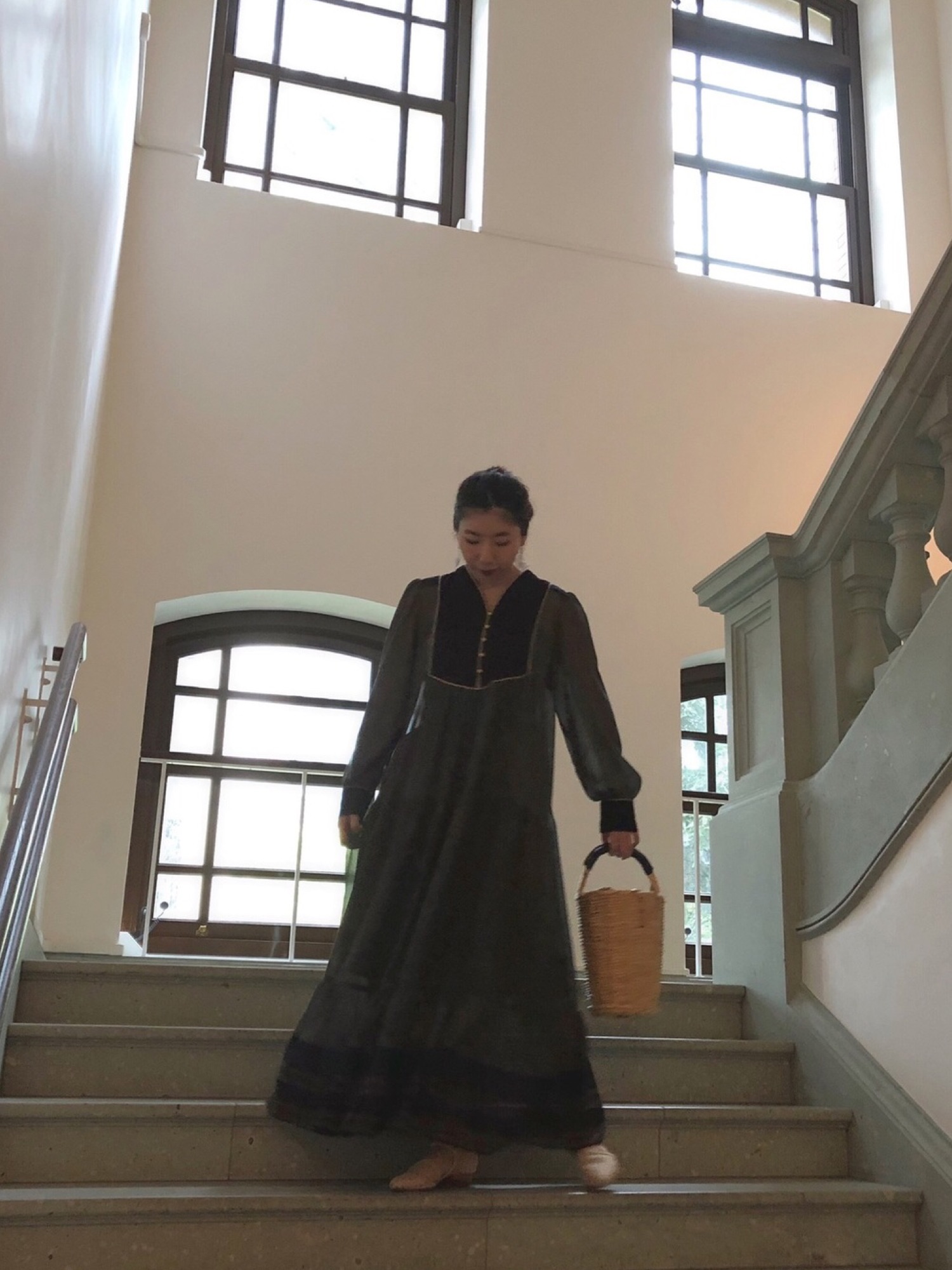 INDIAN SARASAプリントヨーク切替ティアードワンピース　ルッキリル 20180710072624161.jpg