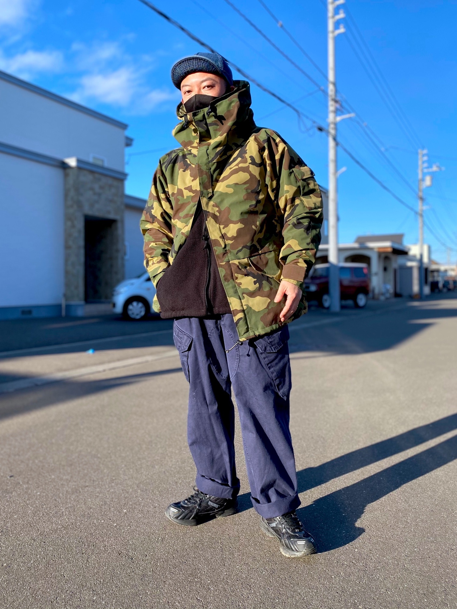 【ワイドシルエット、コーデュロイ、オーバーダイ】シーイー古着ジャケットsk8M. forksy.】オーバーサイズ2Wayシルエットデニムジャケット forksy