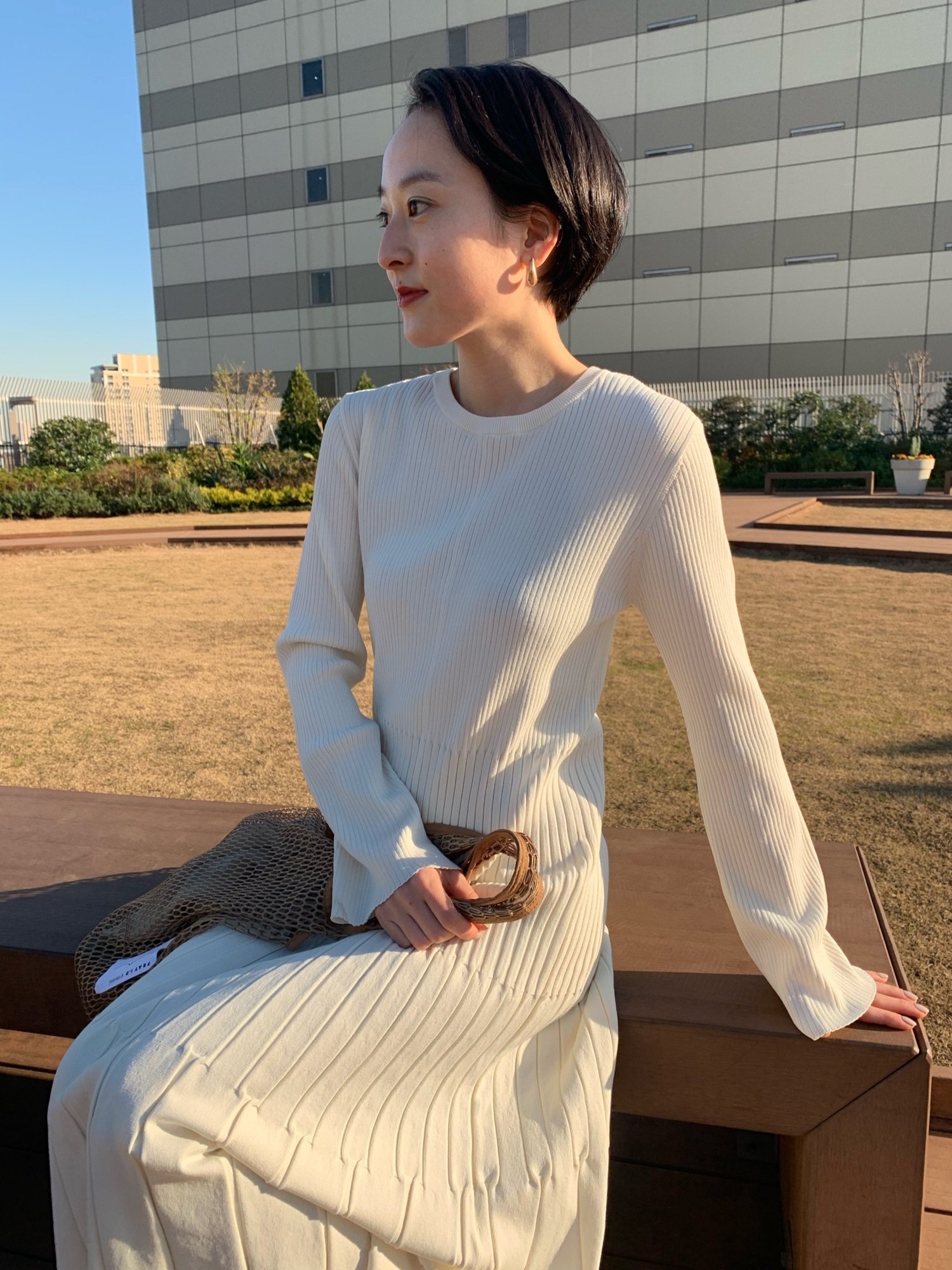 emmi ロングスリーブタイトニットワンピース emmi（エミ）の「【emmi atelier】ロングスリーブタイトニットOP