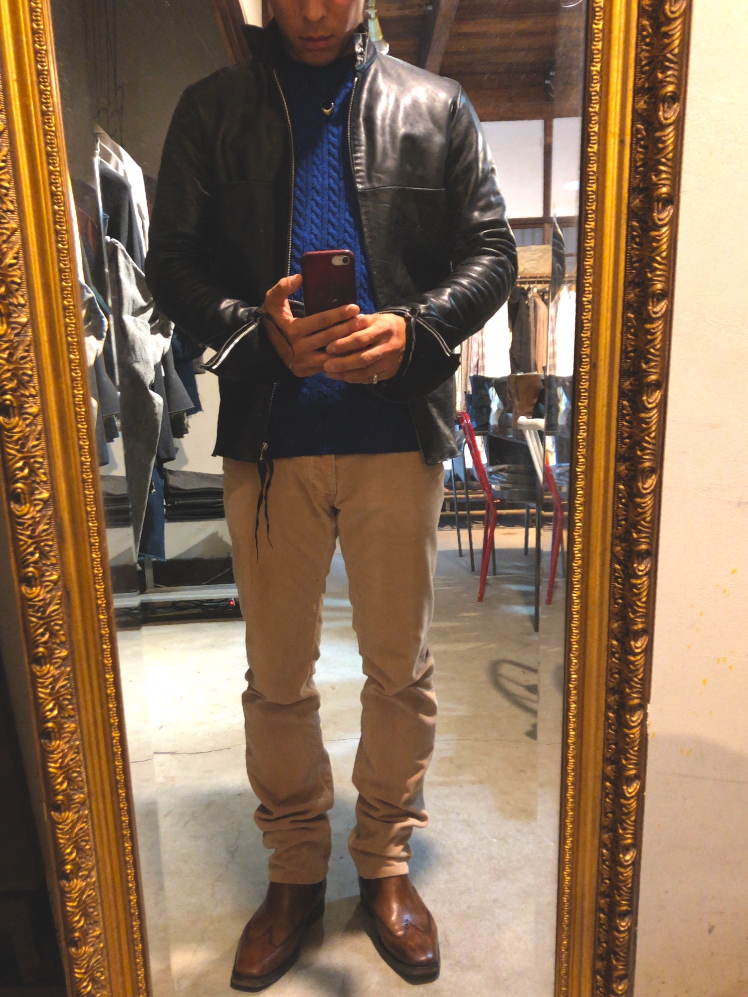 エムエークロスレザーライダースジャケット m.a+のライダースジャケットを使った人気ファッションコーディネート