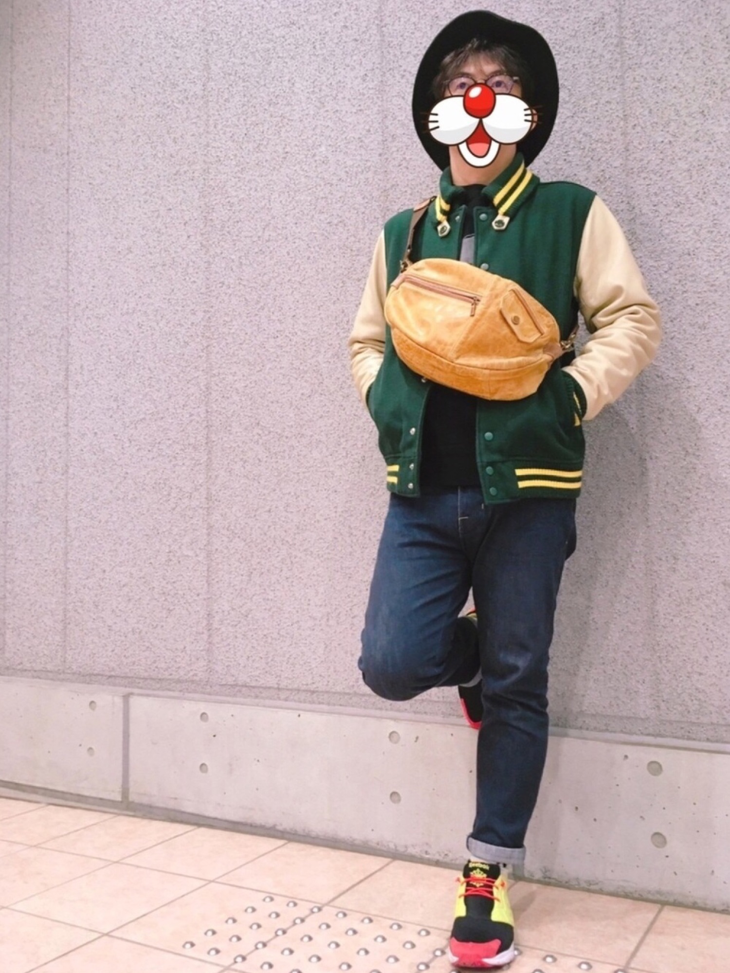 BEAMSのスタジャン（グリーン系）を使ったメンズ人気ファッション