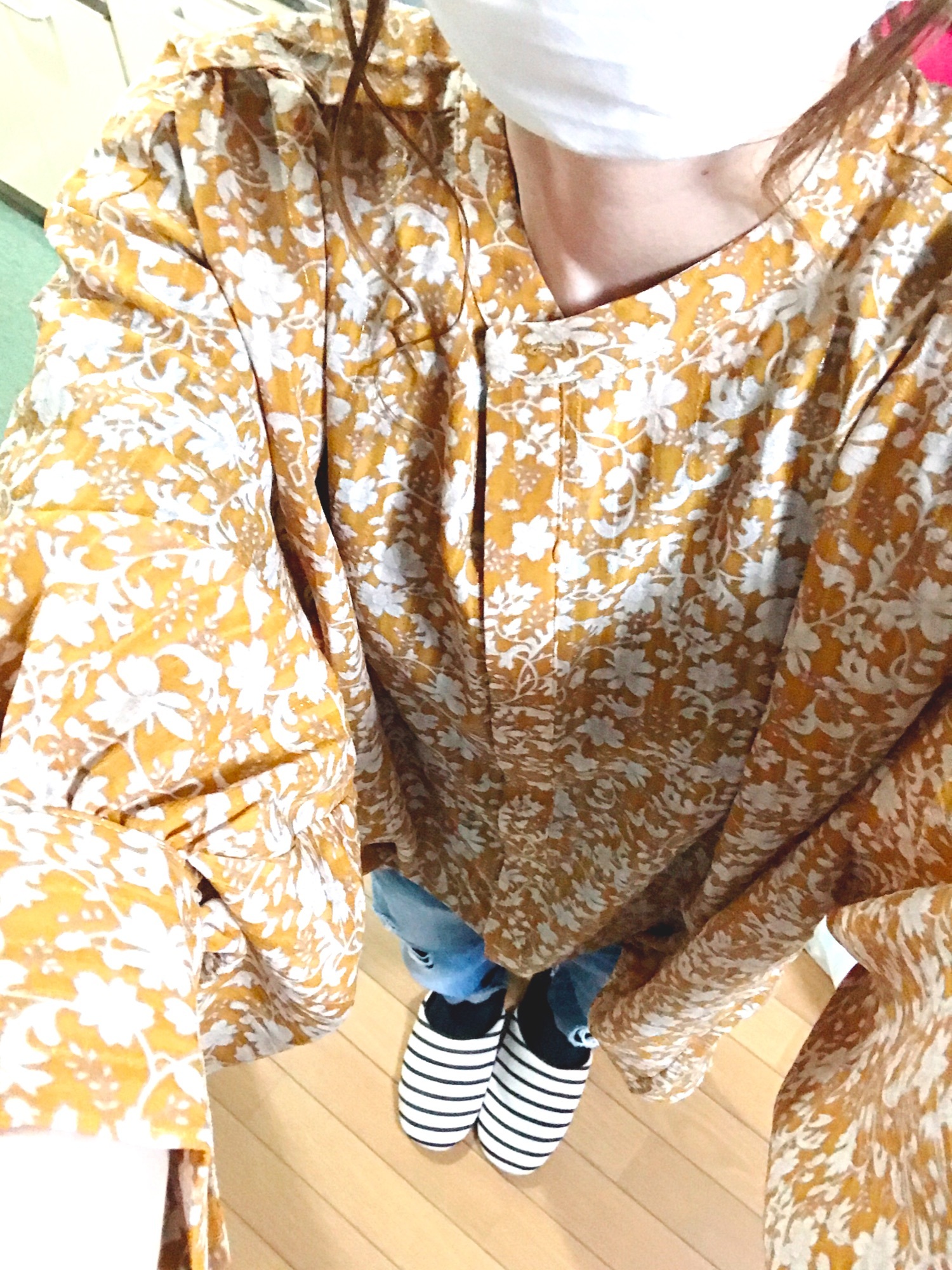 Ungrid - ungrid【タグ付き新品】人気完売品♡フラワープリントブラウス イエロー Ungrid（アングリッド）の「フラワープリントボリュームブラウス