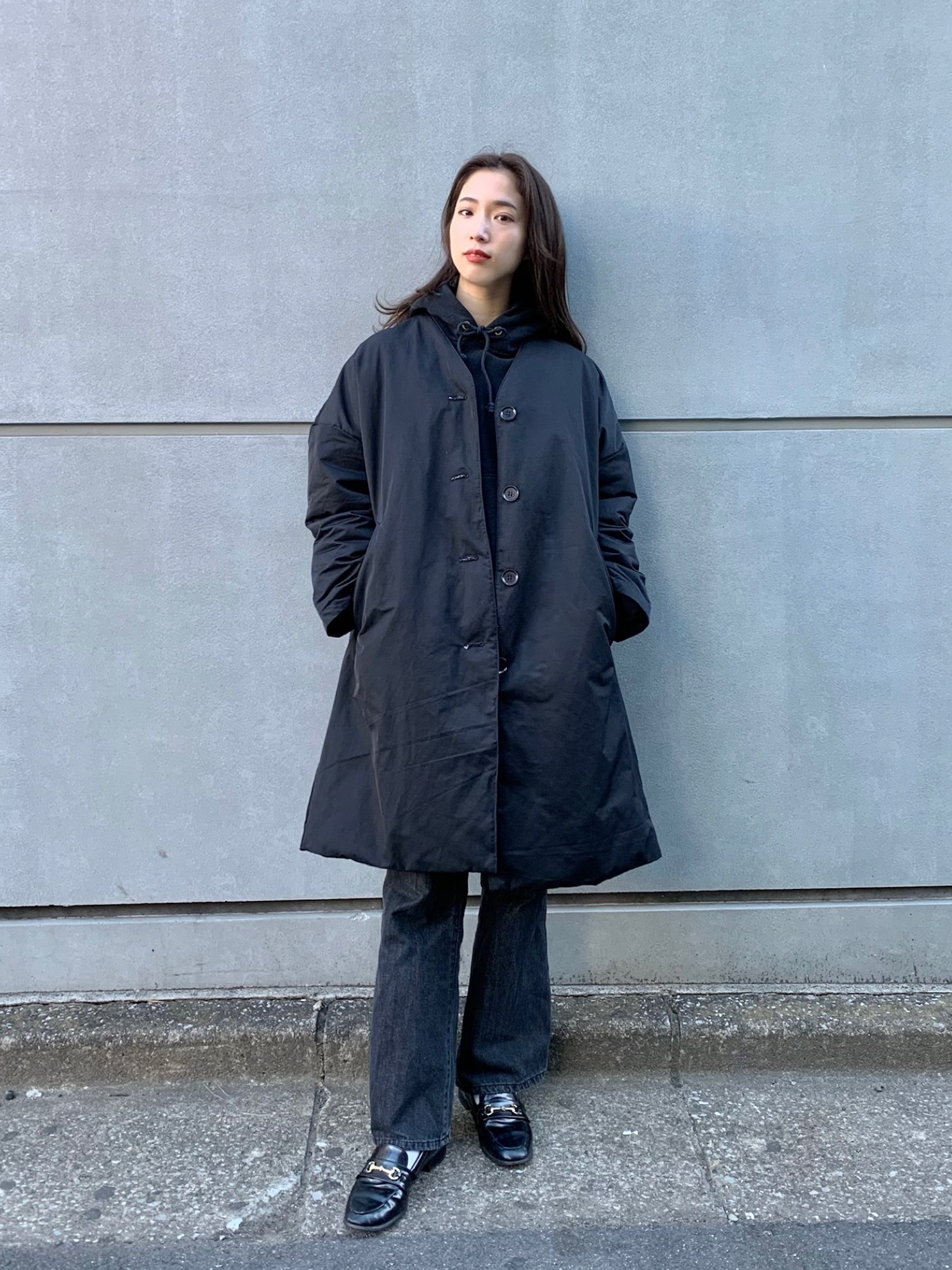 CIAOPANIC（チャオパニック）の「Aラインノーカラーダウンコート