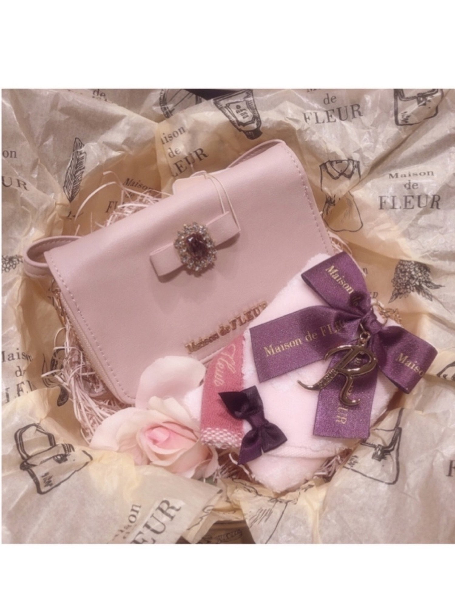 Maison de FLEUR - リボンウォレット付きiPhone7/8ケース メゾンドフルール Maison de FLEUR リボンウォレット付きiPhone7/8ケース ピンク