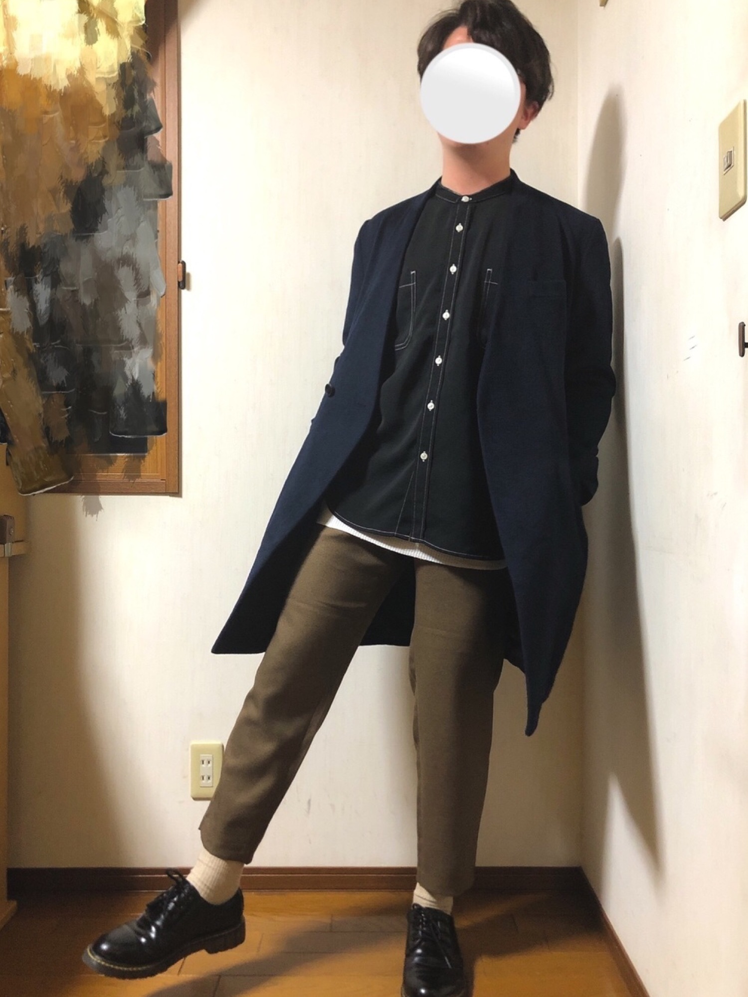 KATHARINE HAMNETT LONDON ノーカラーコート ブラック KATHARINE HAMNETT LONDON （キャサリンハムネットロンドン）の