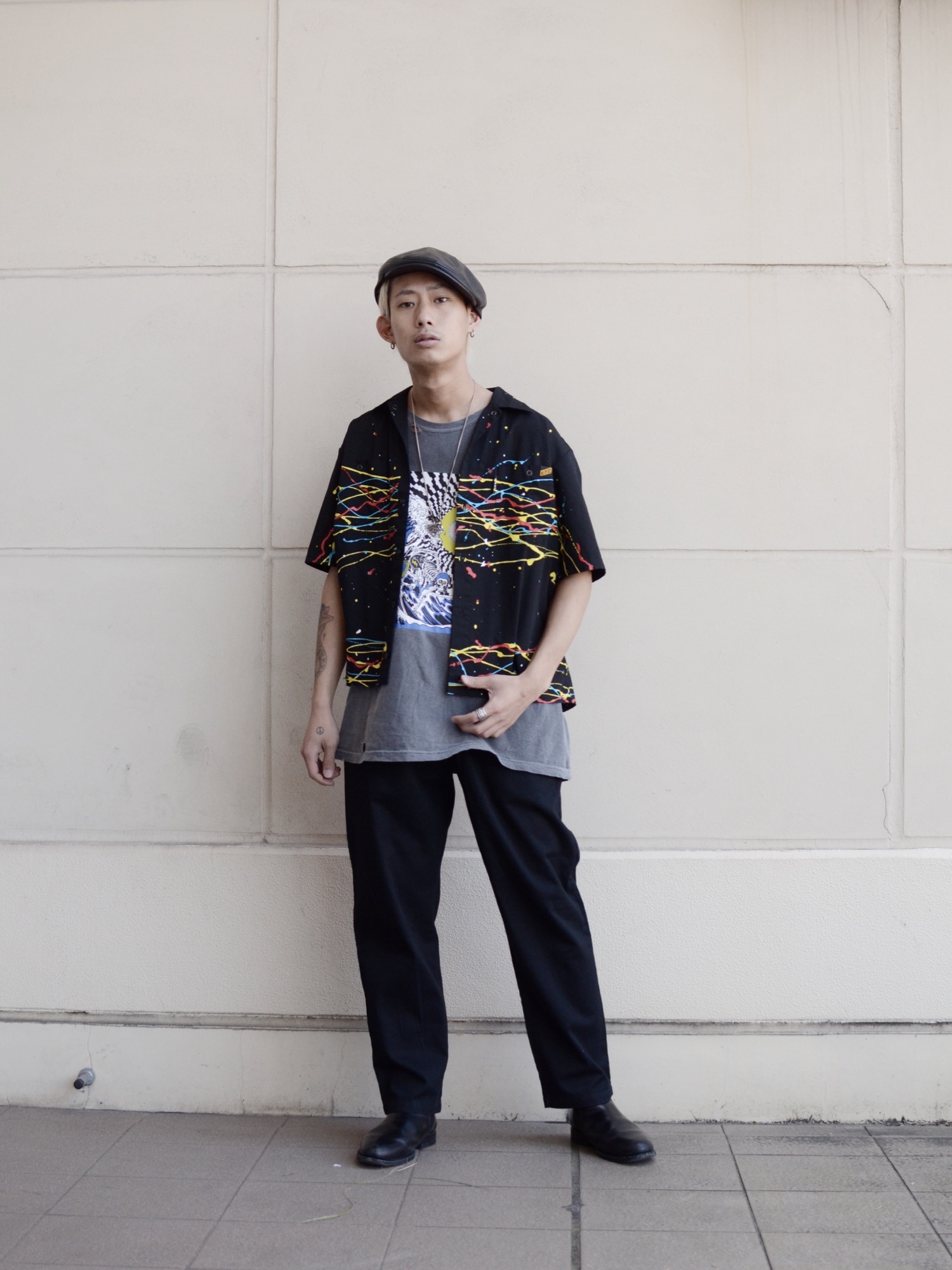 schottのアイテムを使った「ペイント加工」の人気ファッション