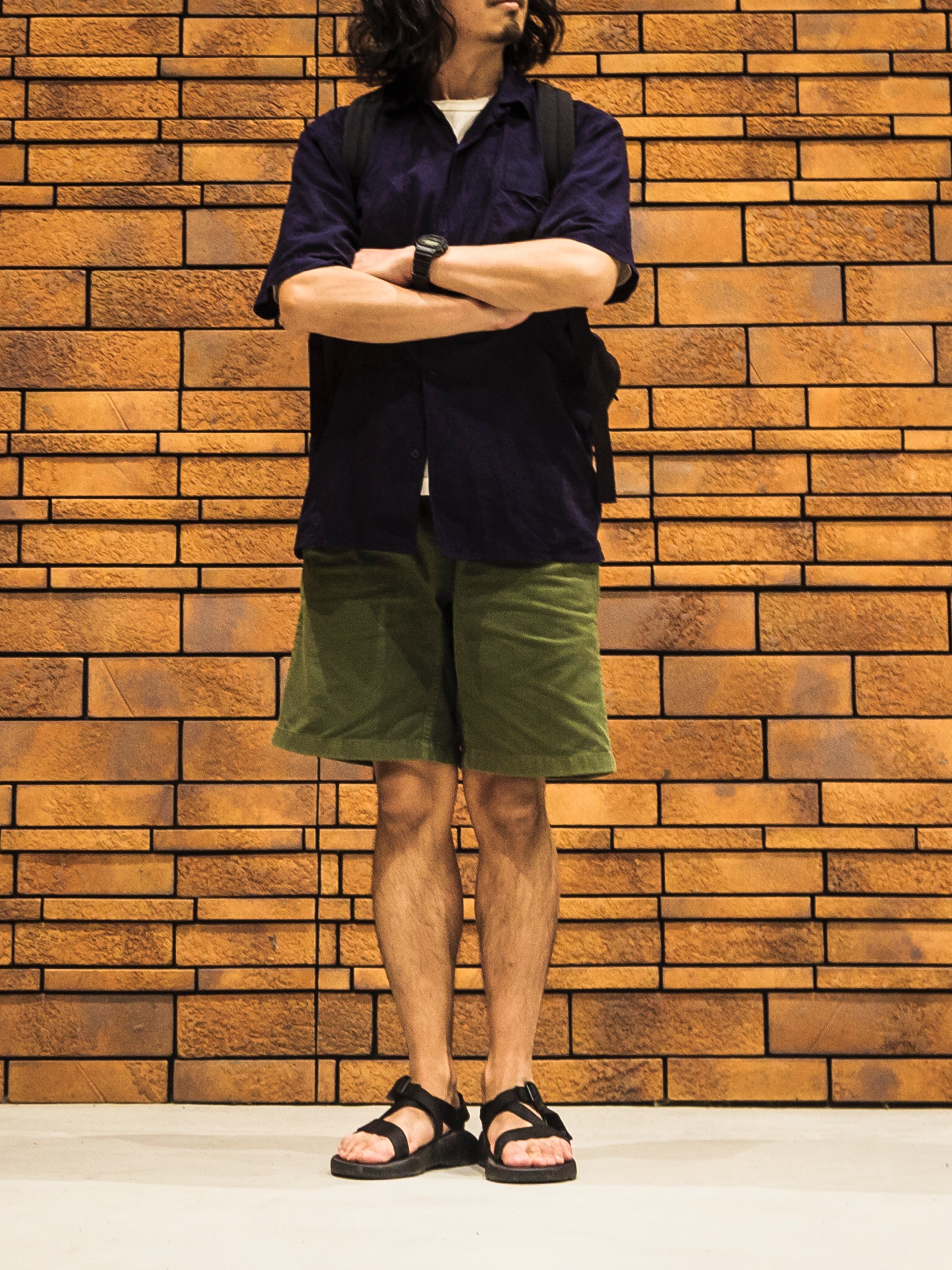COMOLI 20SS タイプライターオープンカラーシャツ NAVY 3