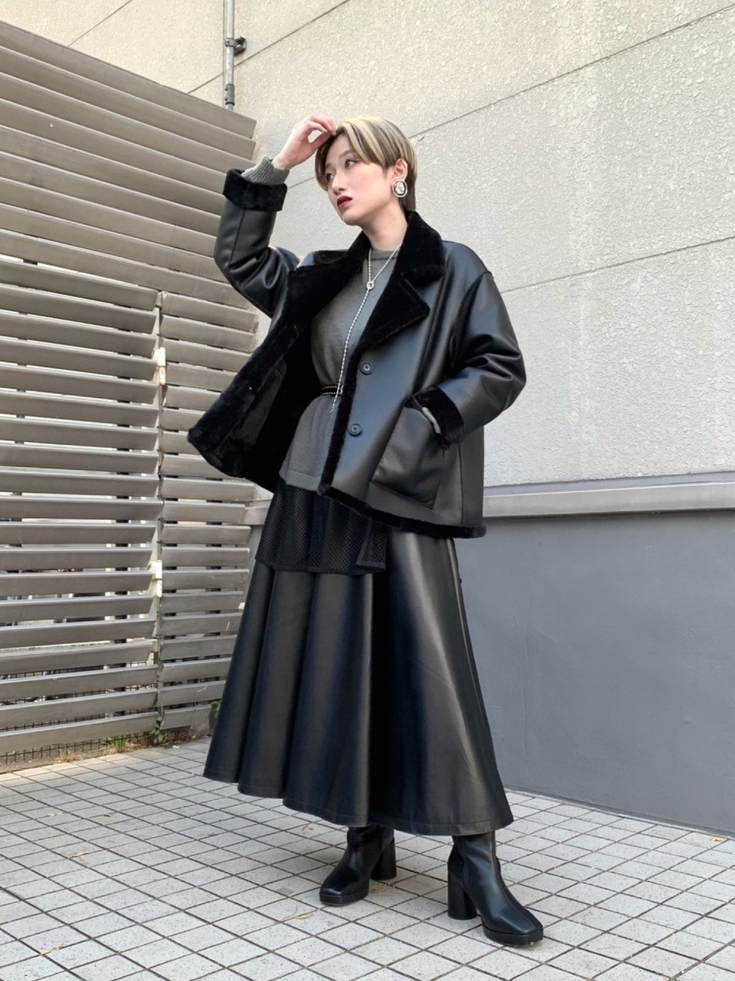 HARE リバーシブルシンセティックレザーファーブルゾン HARE ハレ 