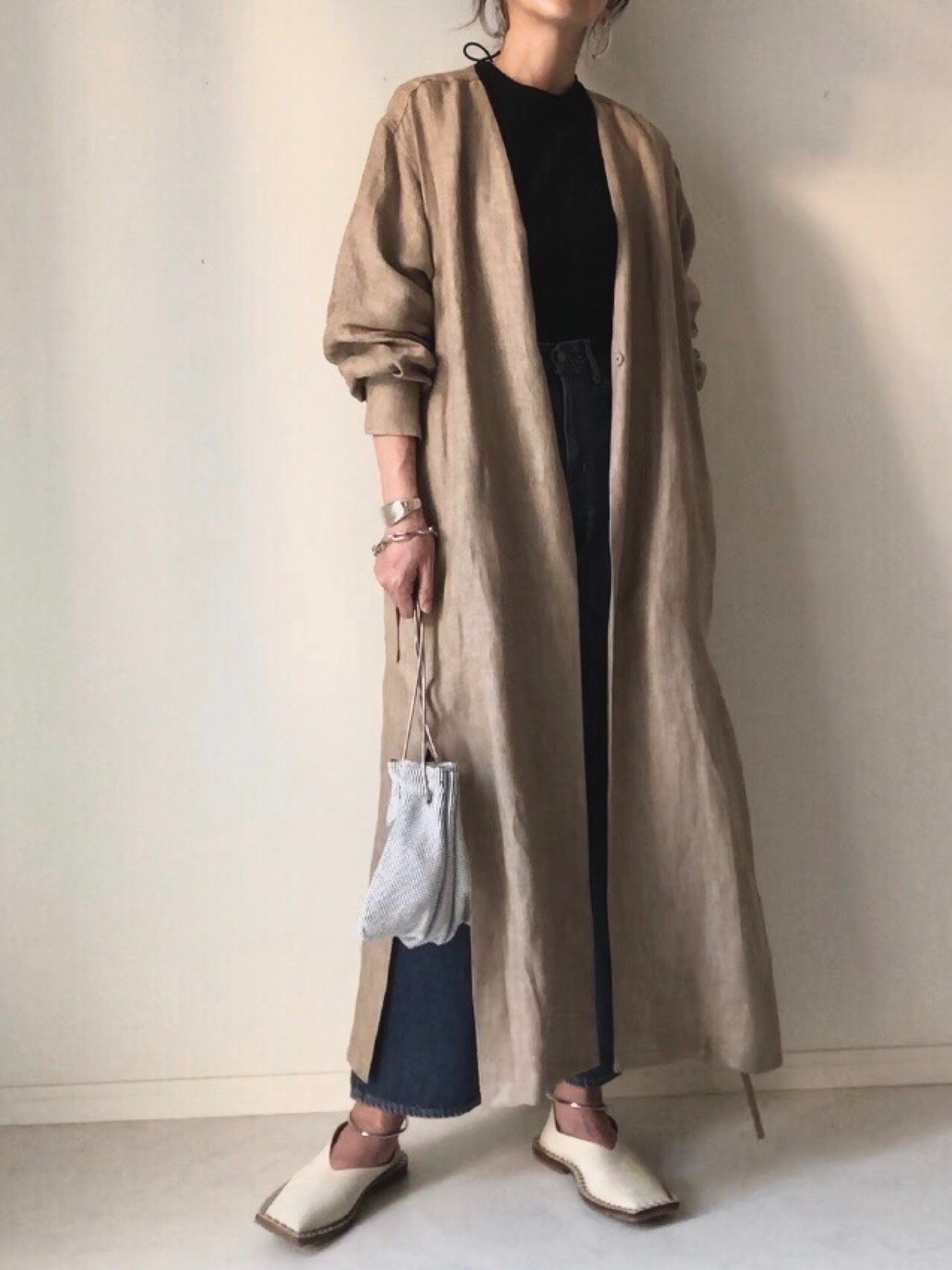 ETRE TOKYO（エトレトウキョウ）の「ノーカラーヘリンボーンコート 