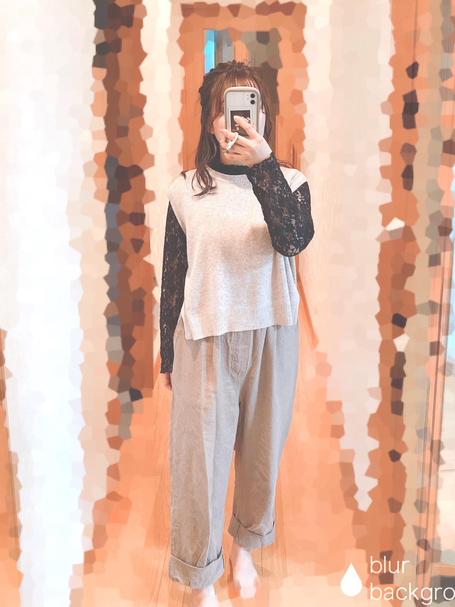 Samansa Mos2（サマンサ モスモス）の「レースシャーリングハイネック