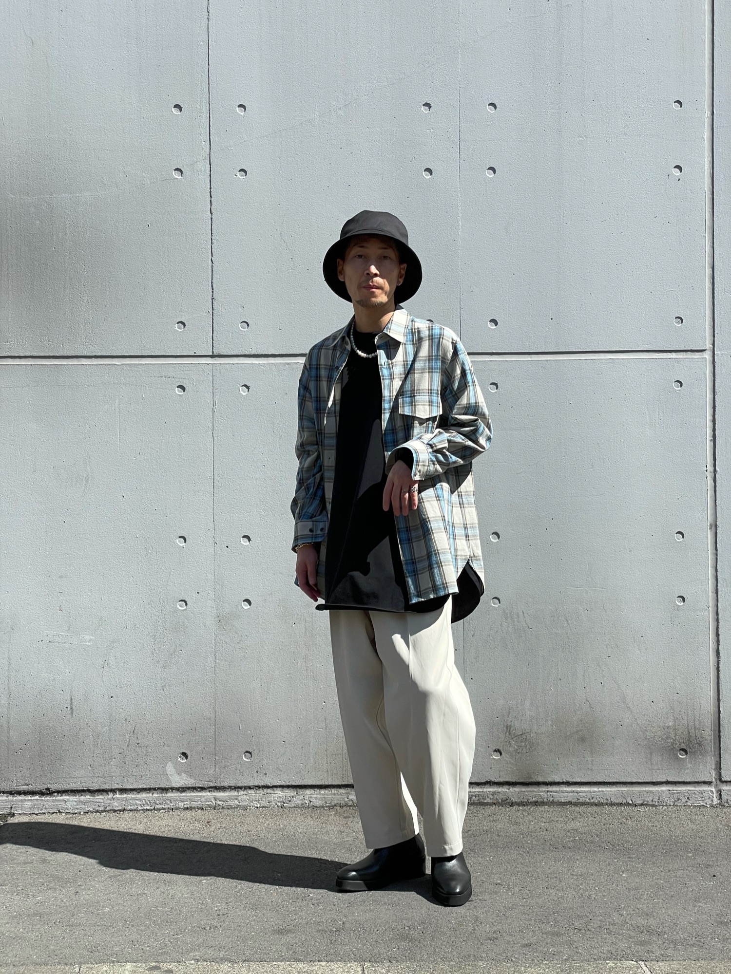 ウル　フライフロント　ロングスリーブシャツ　2(M)サイズ URU（ウル）の「【URU/ウル】FLY FRONT L/S SHIRTS(フライ