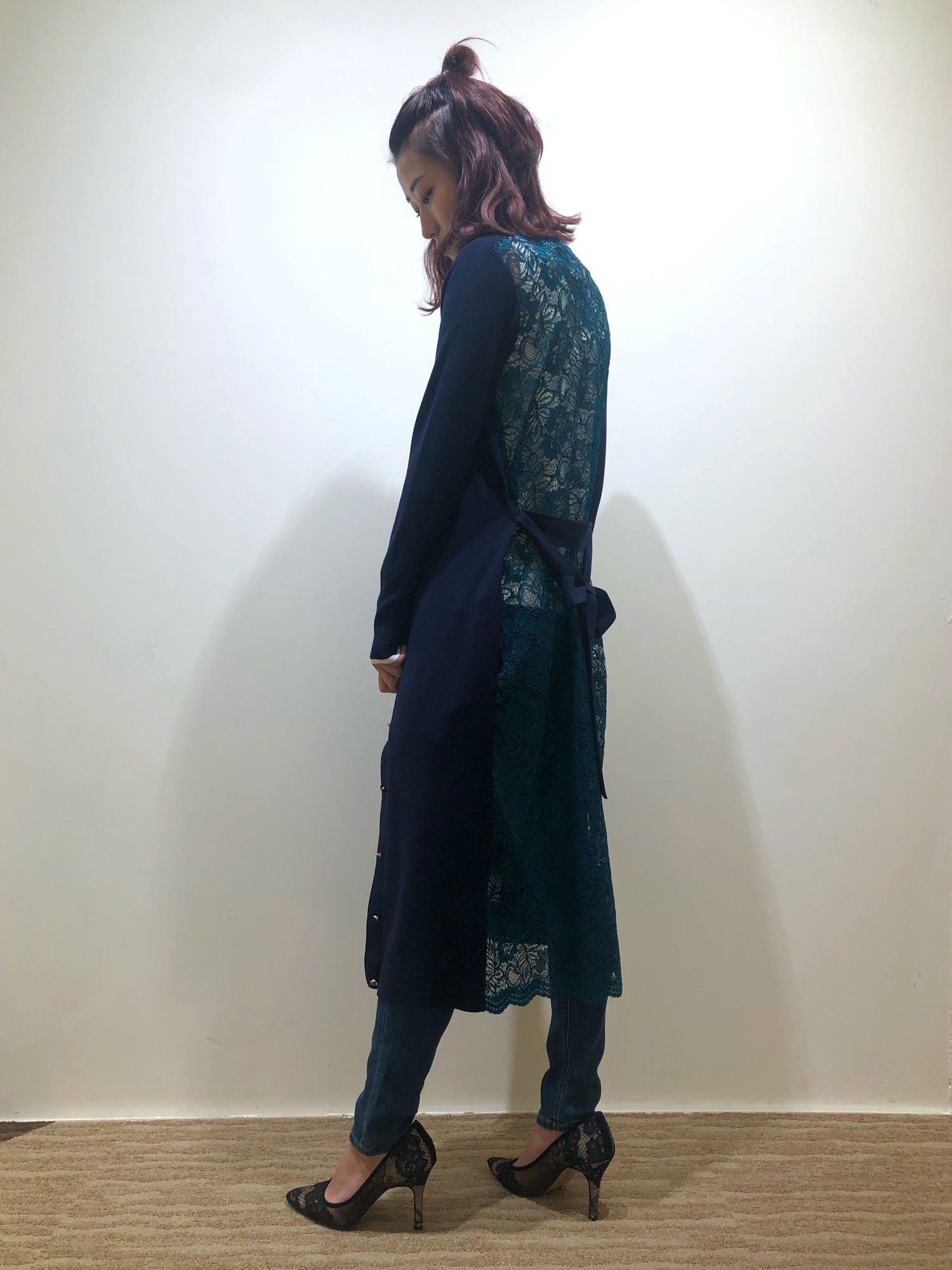 新品　LOVELESS　バックレースロングカーディガン LOVELESS（ラブレス）の「バックレース ロングカーディガン