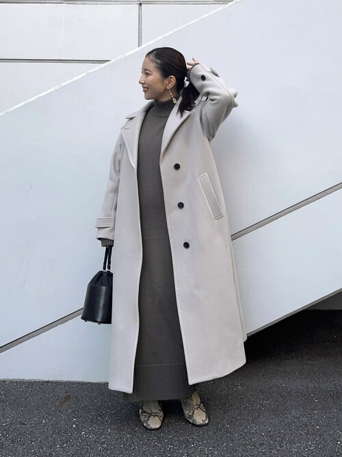 カシミヤ/SUPER140ブレンドトレンチライクウールコートを使った人気