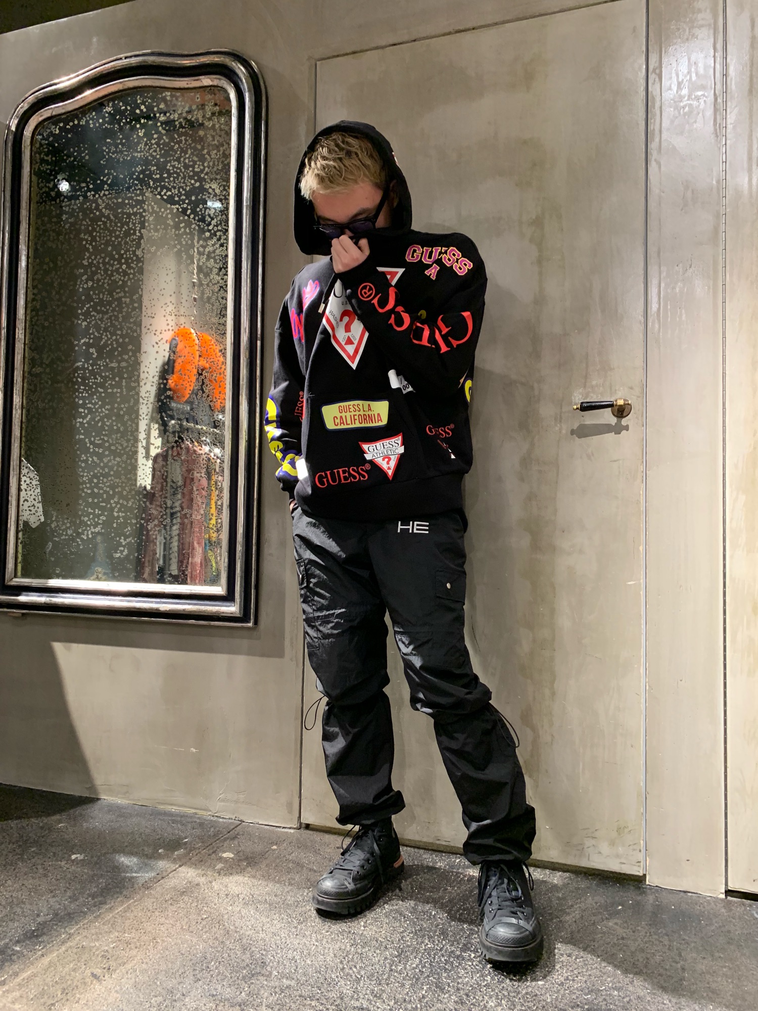Guess（ゲス）の「【別注】Guess×ROYAL FLASH/ゲス 総柄スウェット 