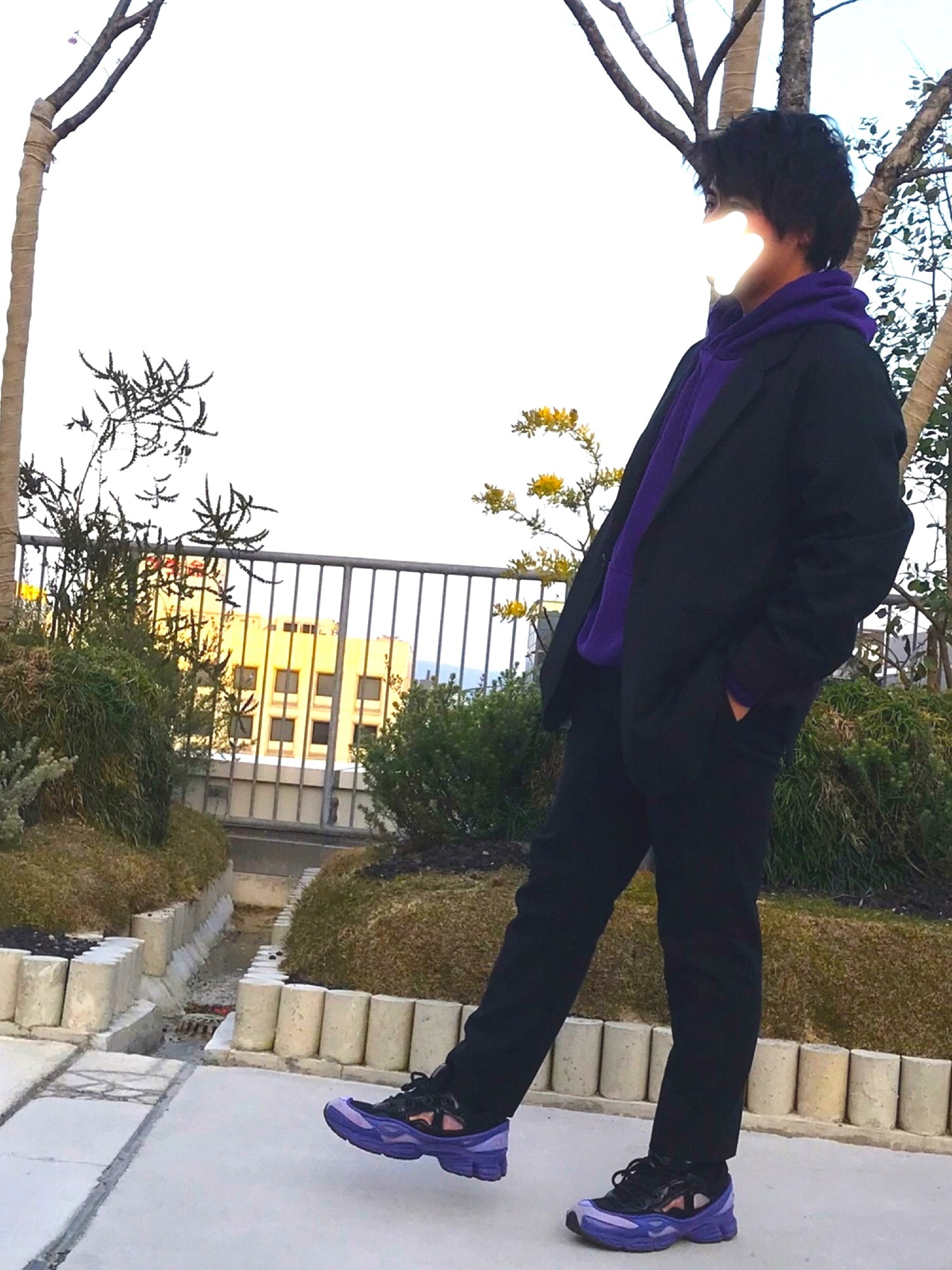 楽 ■RAF SIMONS adidas　パープルと黒の2足セット adidas by RAF SIMONS（アディダスバイラフシモンズ）の「 RAF SIMONS