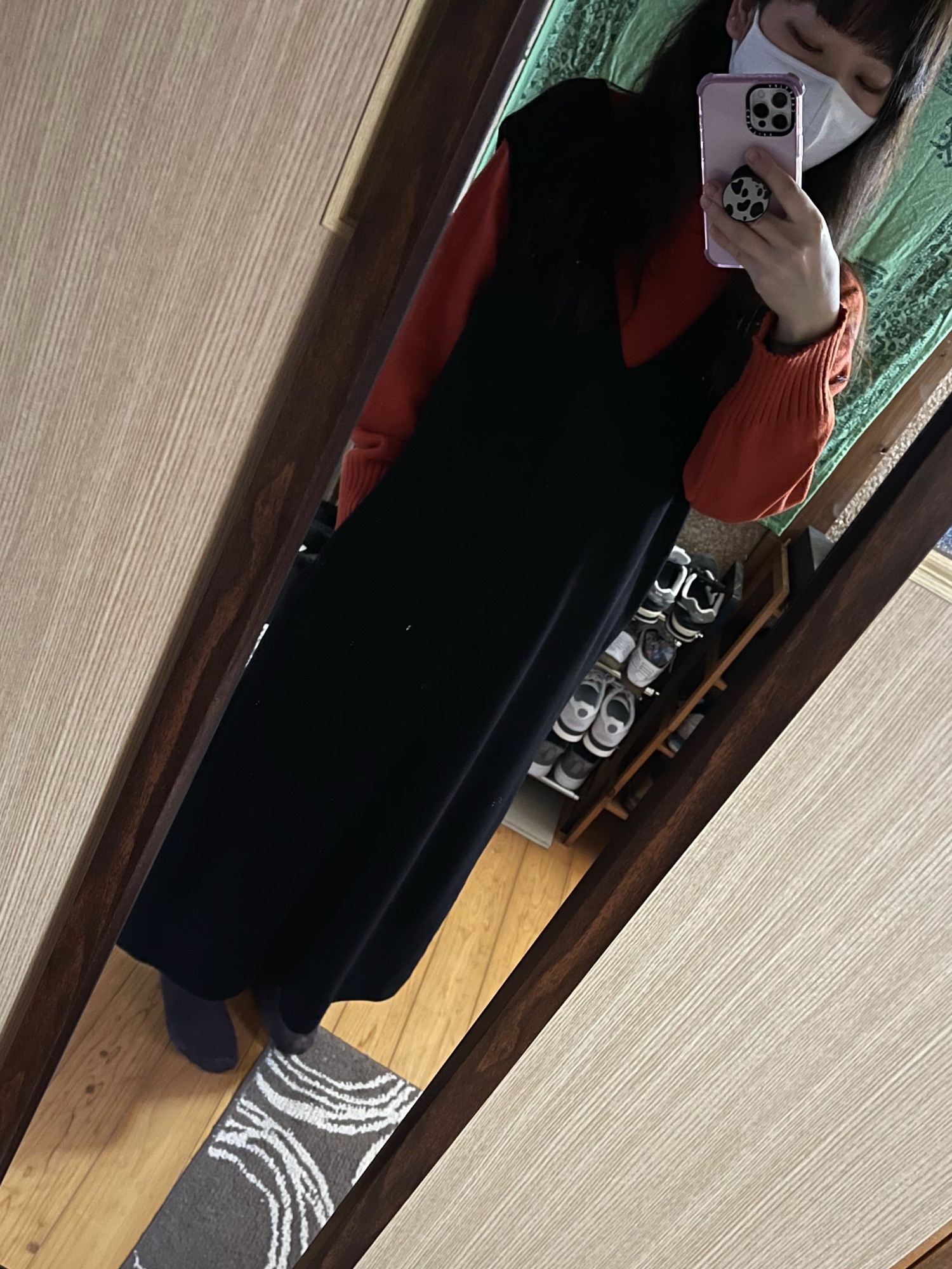 かぐれ（カグレ）の「ウールスムースVネックワンピース（ワンピース 