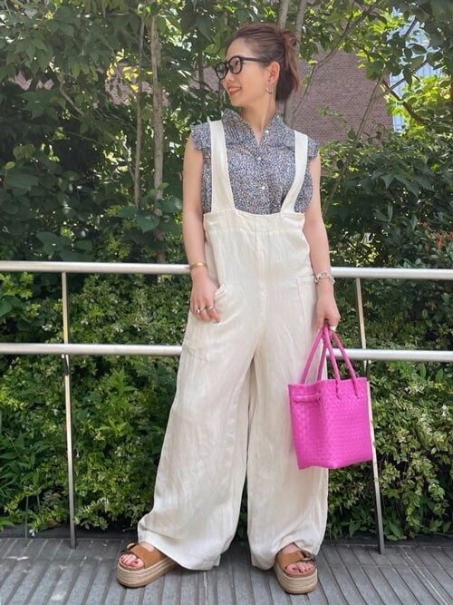 SLOBE IENA（スローブイエナ）の「リネン混オールインワン【手洗い可能