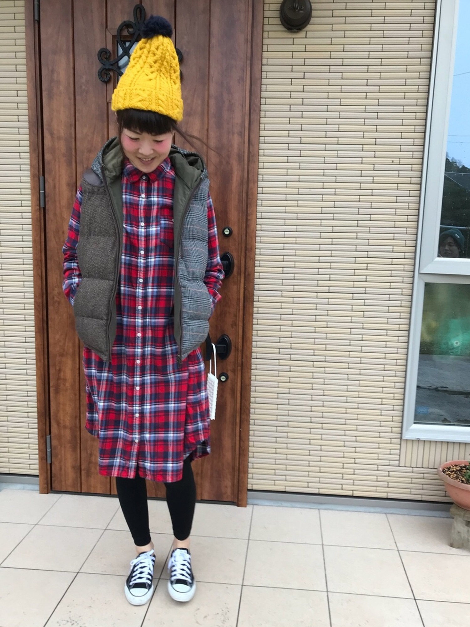 アンベスト ANNE VEST シャツワンピース ひざ丈 ノースリーブ チェック セール】 チェックシャツノースリーブワンピース （ミニ丈・ひざ