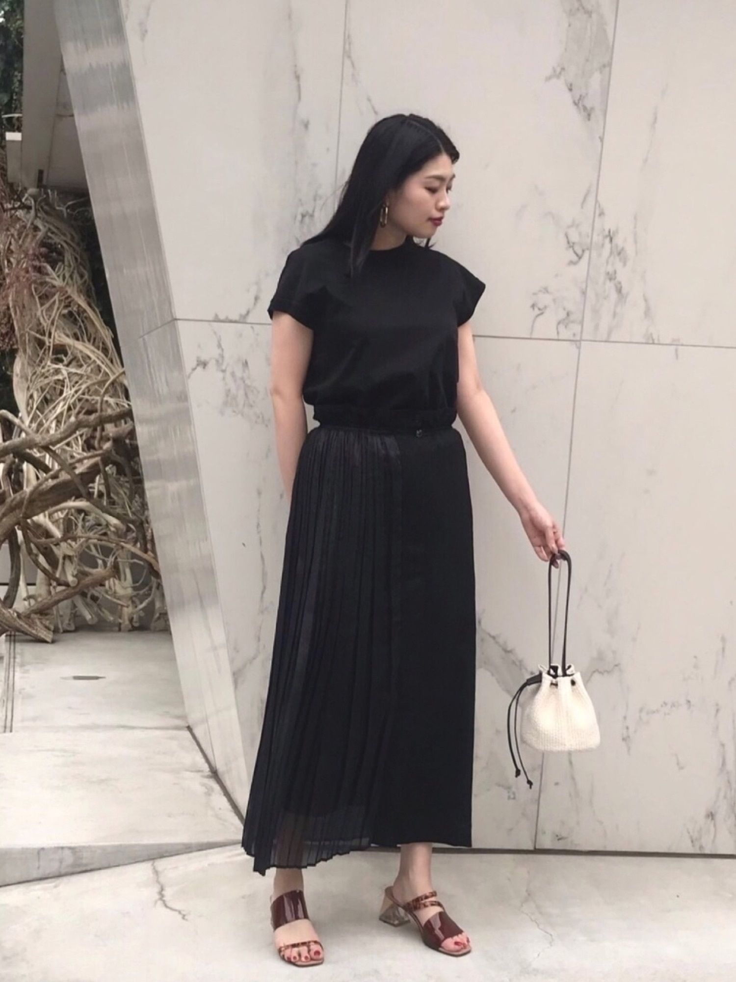 ELENDEEK（エレンディーク）の「サイドプリーツリネンスカート  